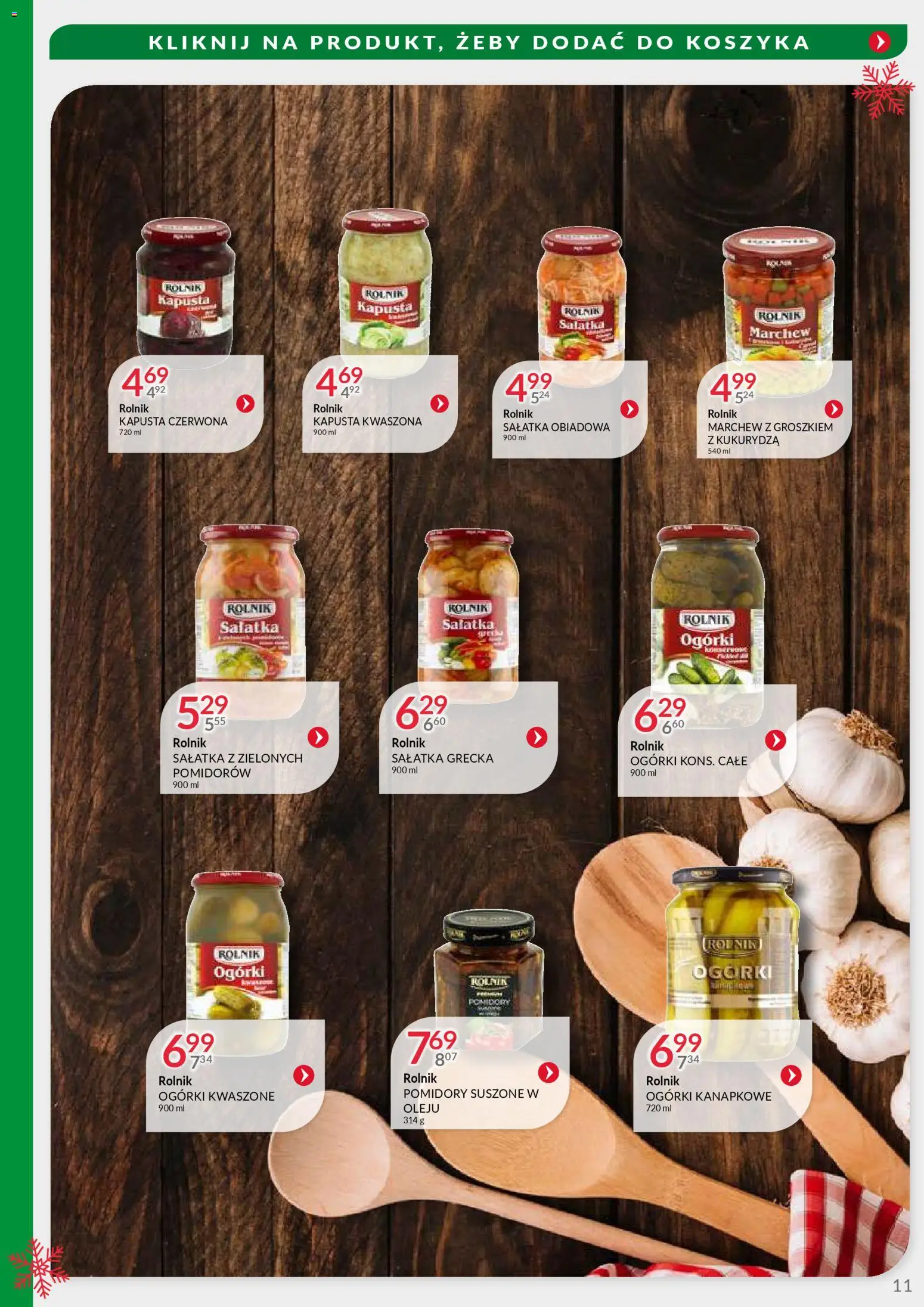 Eurocash Gazetka - Oferta Handlowa MR Południowy Wschód od 24.11.2025 | Strona: 11 | Produkty: Kapusta, Pomidory, Czerwona kapusta, Ogórki