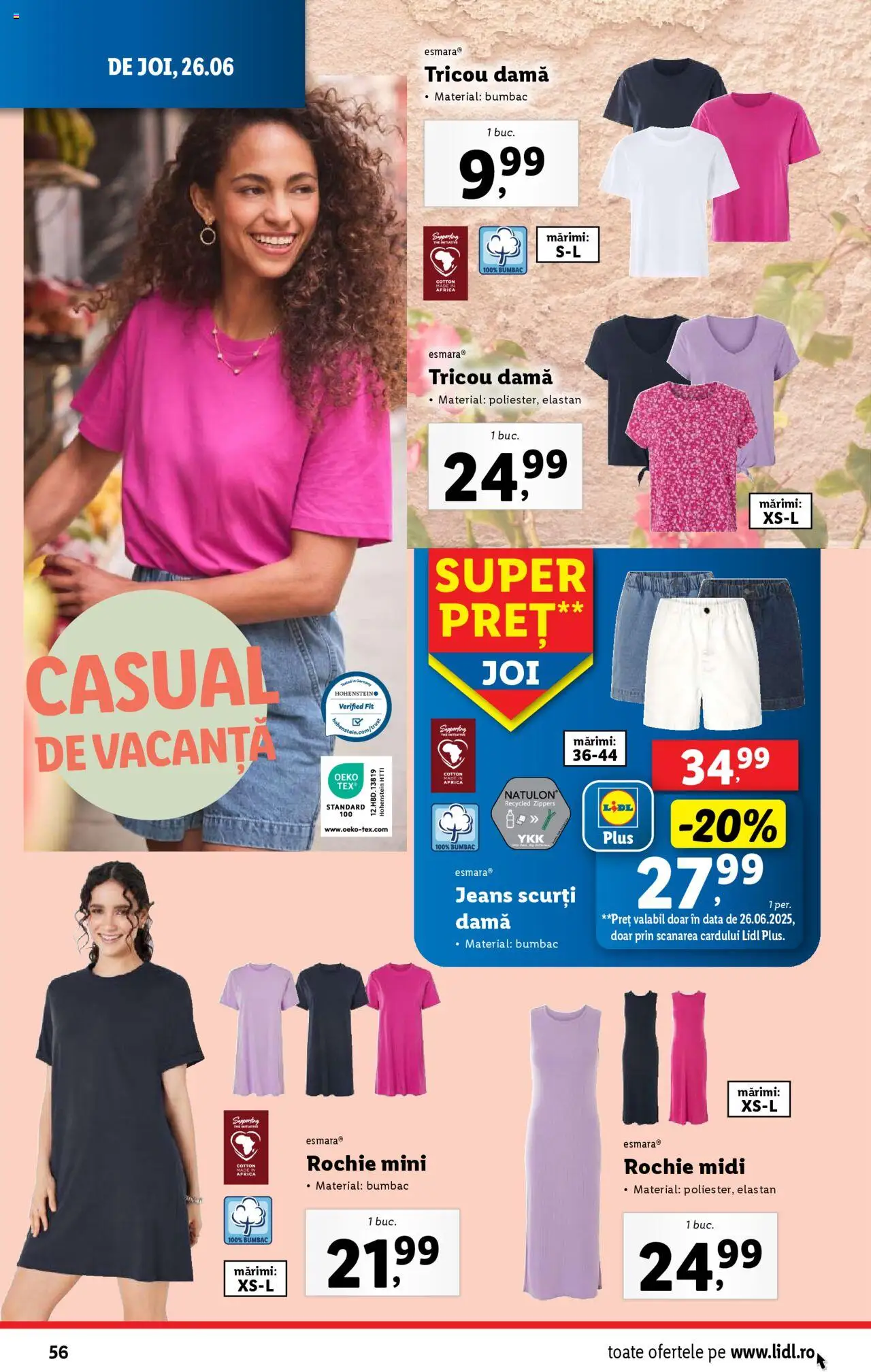 Catalog Lidl – valabil de la 23.06.2025 | Pagină: 56 | Produse: Rochie, Tricou