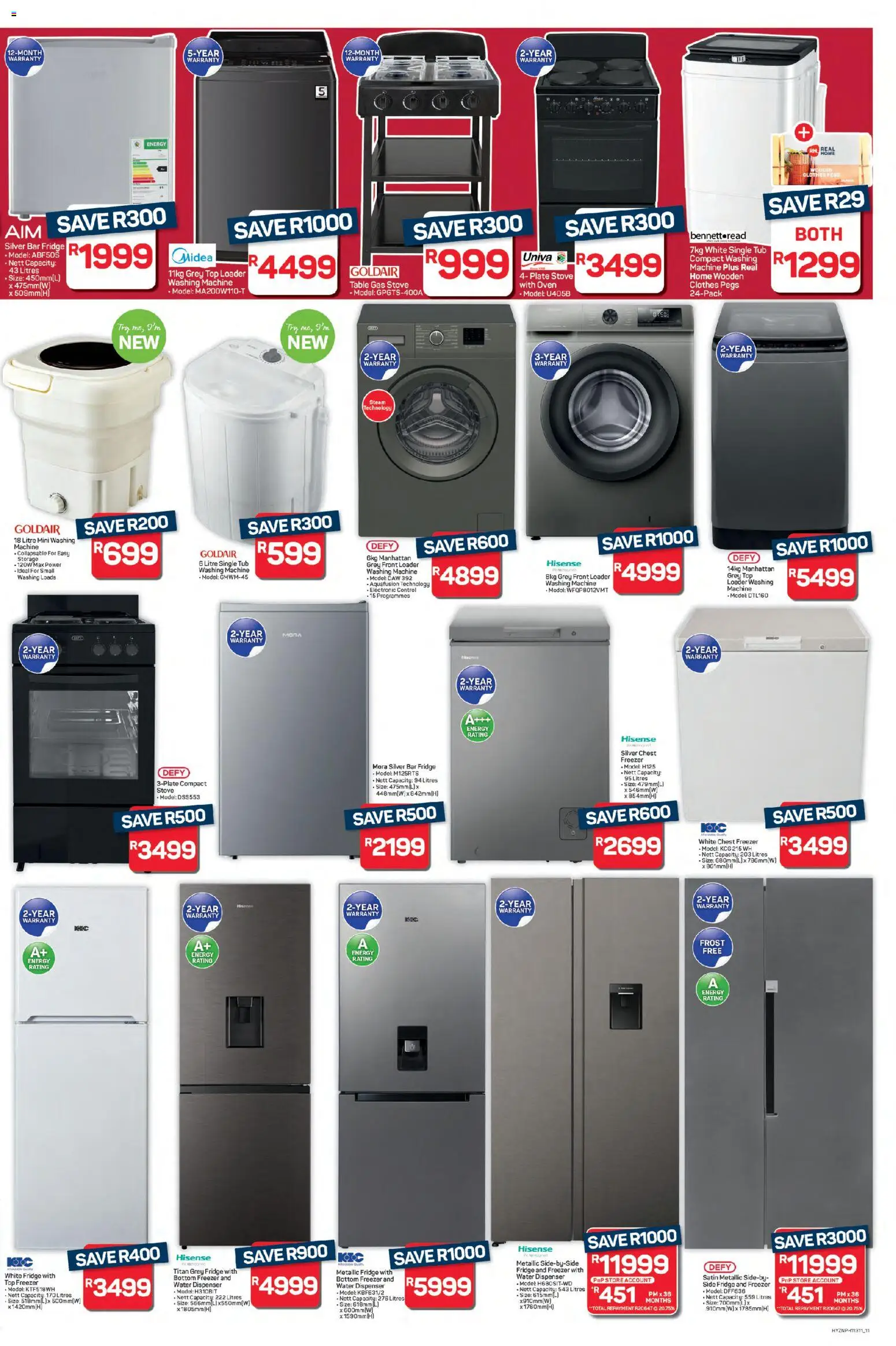New Pick n Pay catalogue – valid from 23.01.2026 | Page: 11 | Products: Freezer, Oven, Plate, Table