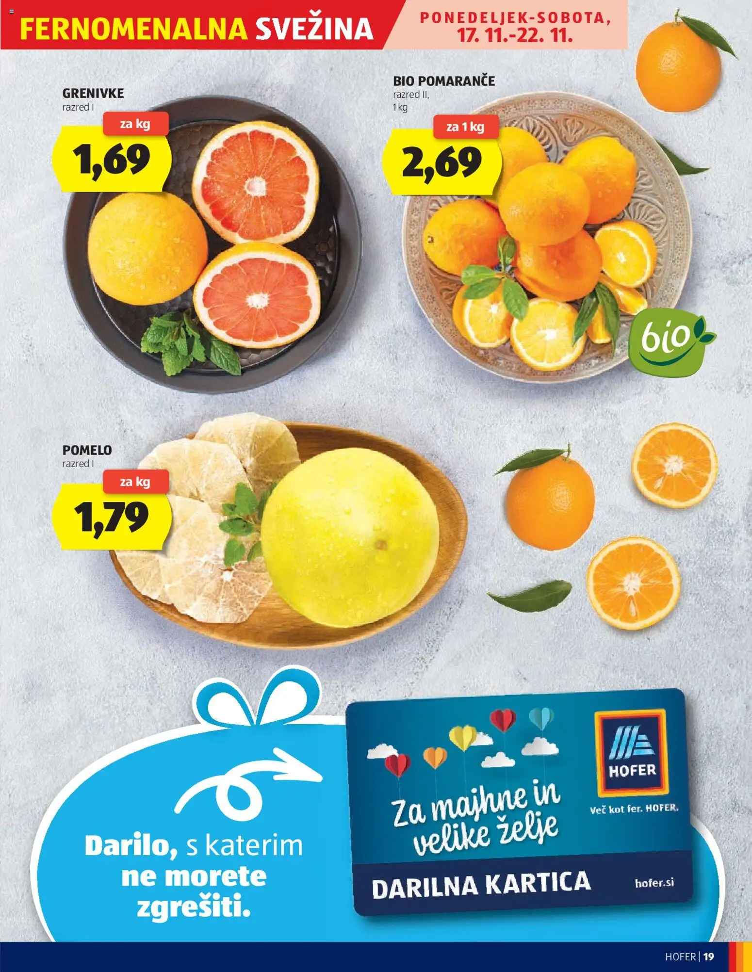 Novi Hofer katalog ponudbe – veljaven od 13.11.2025 | Stran: 19 | Izdelki: Pomarance, Zelje