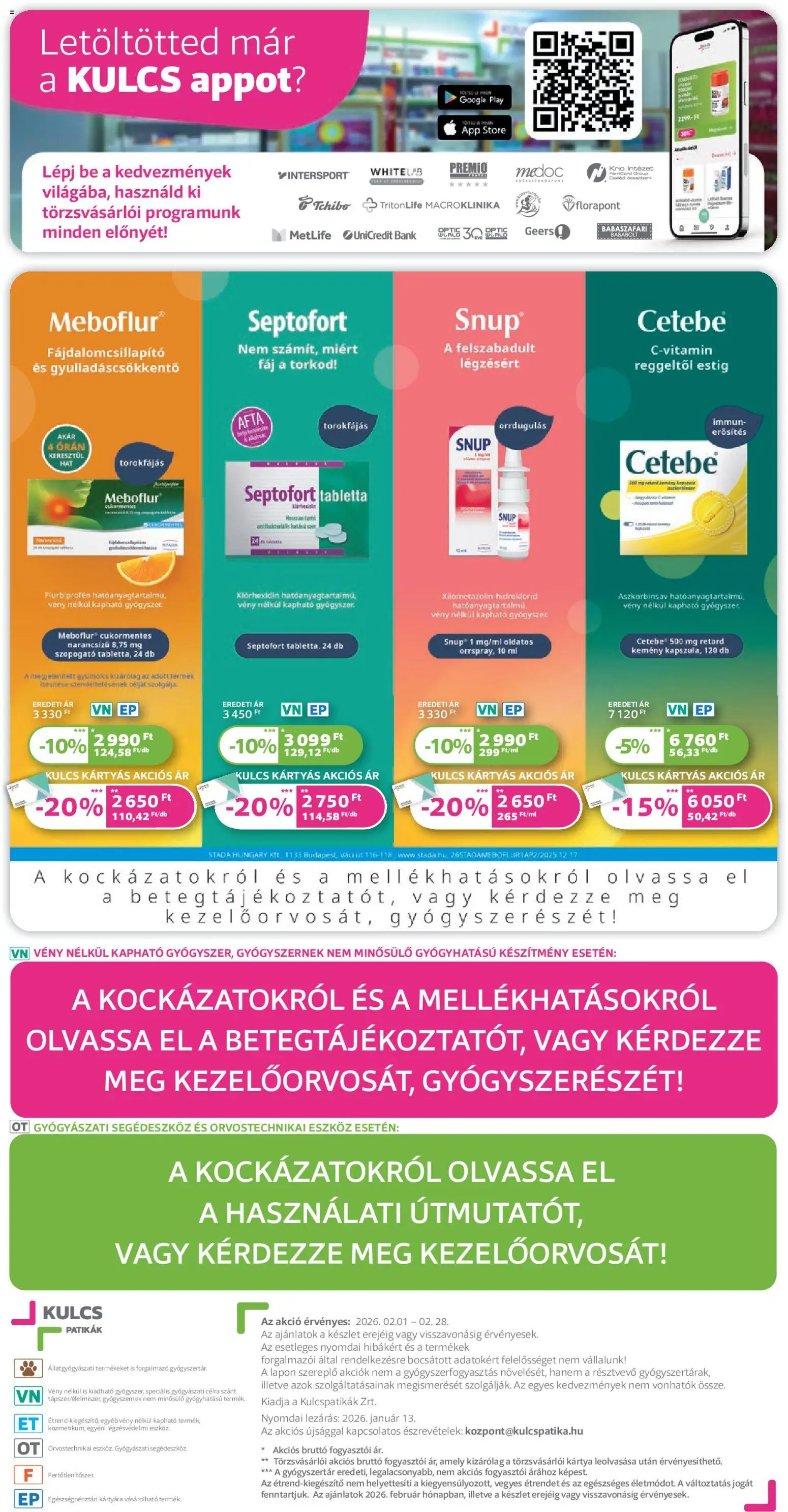 Kulcs Patika akciós ujság - amely érvényes a következő dátumtól: 01.02.2026 | Oldal: 20