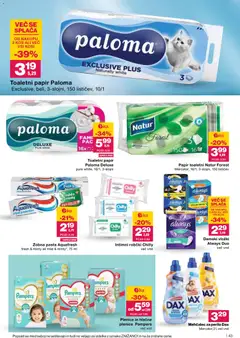 Mercator katalog akcije – veljaven od 23.04.2026 | Stran: 43 | Izdelki: Mehčalec, Vložki, Robčki, Zobna pasta