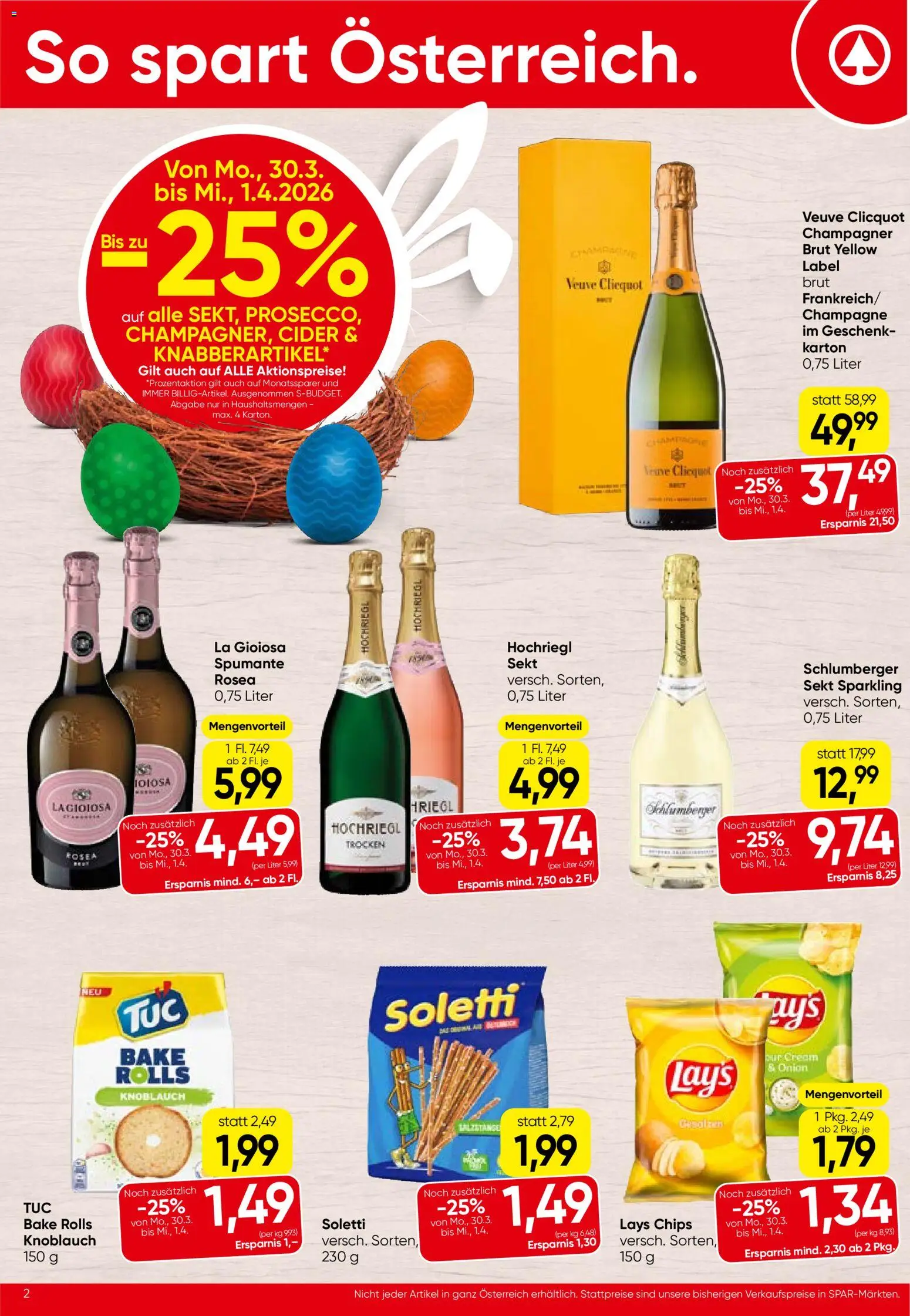 Spar Flugblatt - Oberösterreich gültig ab 31.03.2026 | Seite: 2 | Produkte: Chips, Knoblauch