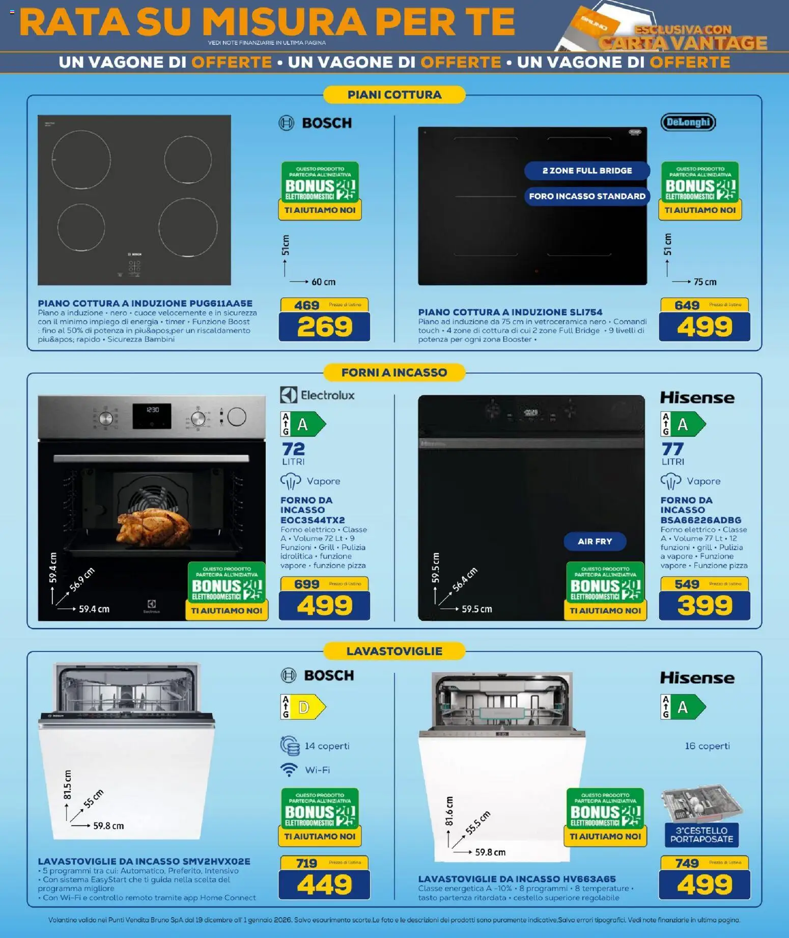 Volantino BRUNO del 19.12.2025 | Pagina: 14 | Prodotti: Pizza, Lavastoviglie da incasso, Lavastoviglie, Portaposate