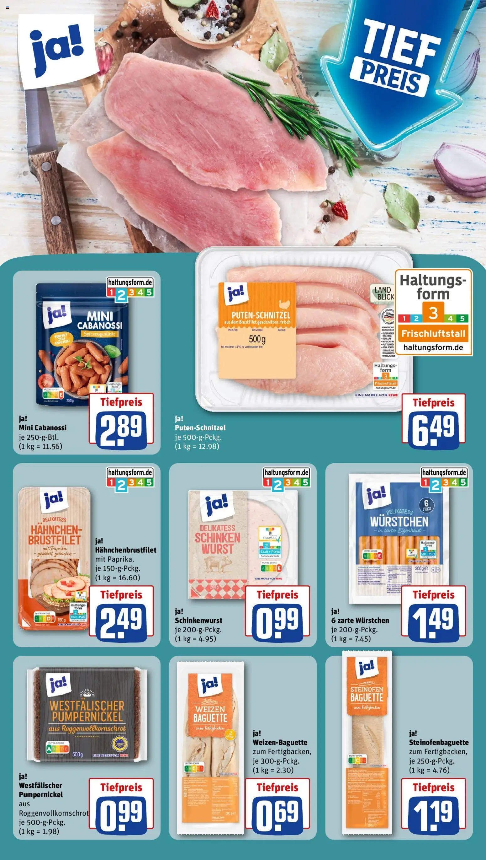 Rewe Prospekt 	 – gültig ab 12.01.2026 | Seite: 17 | Produkte: Baguette, Putenschnitzel, Wurst, Schinken