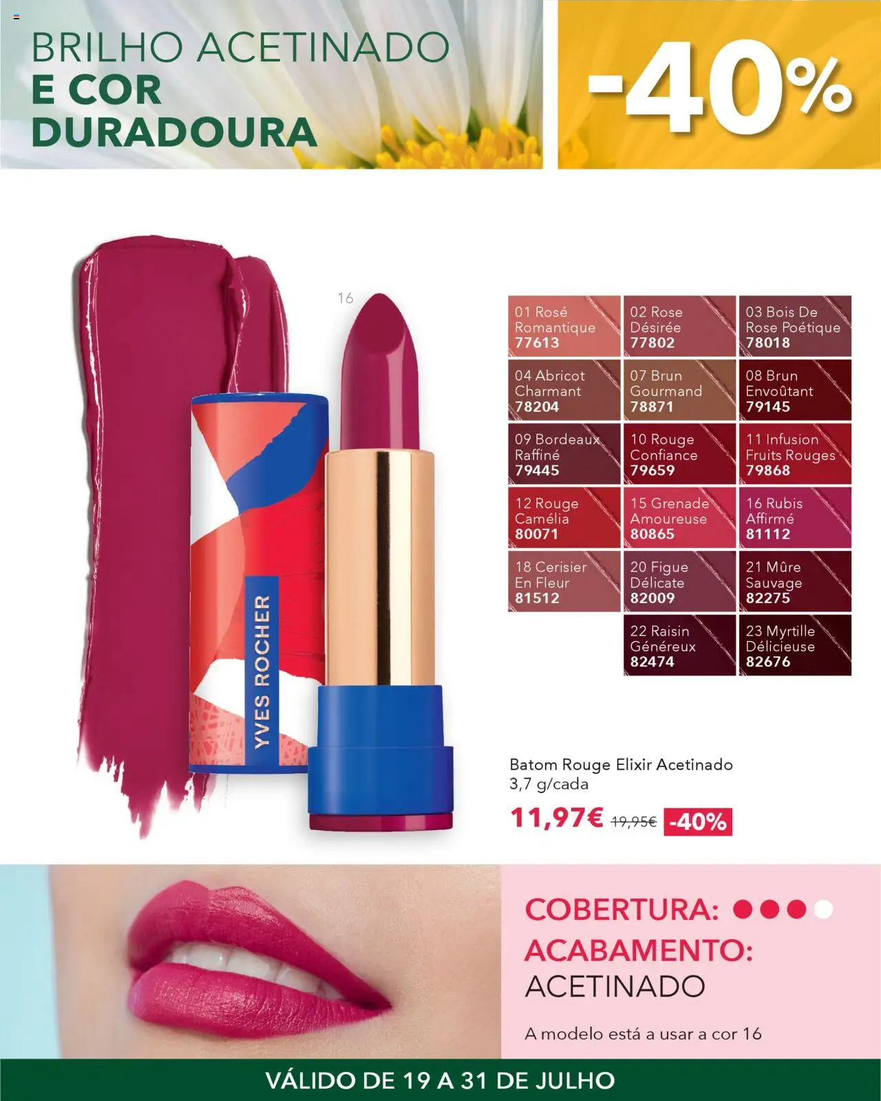 Yves Rocher Descontos extra │ válido de 19.07.2025 | Página: 18 | Produtos: Batom