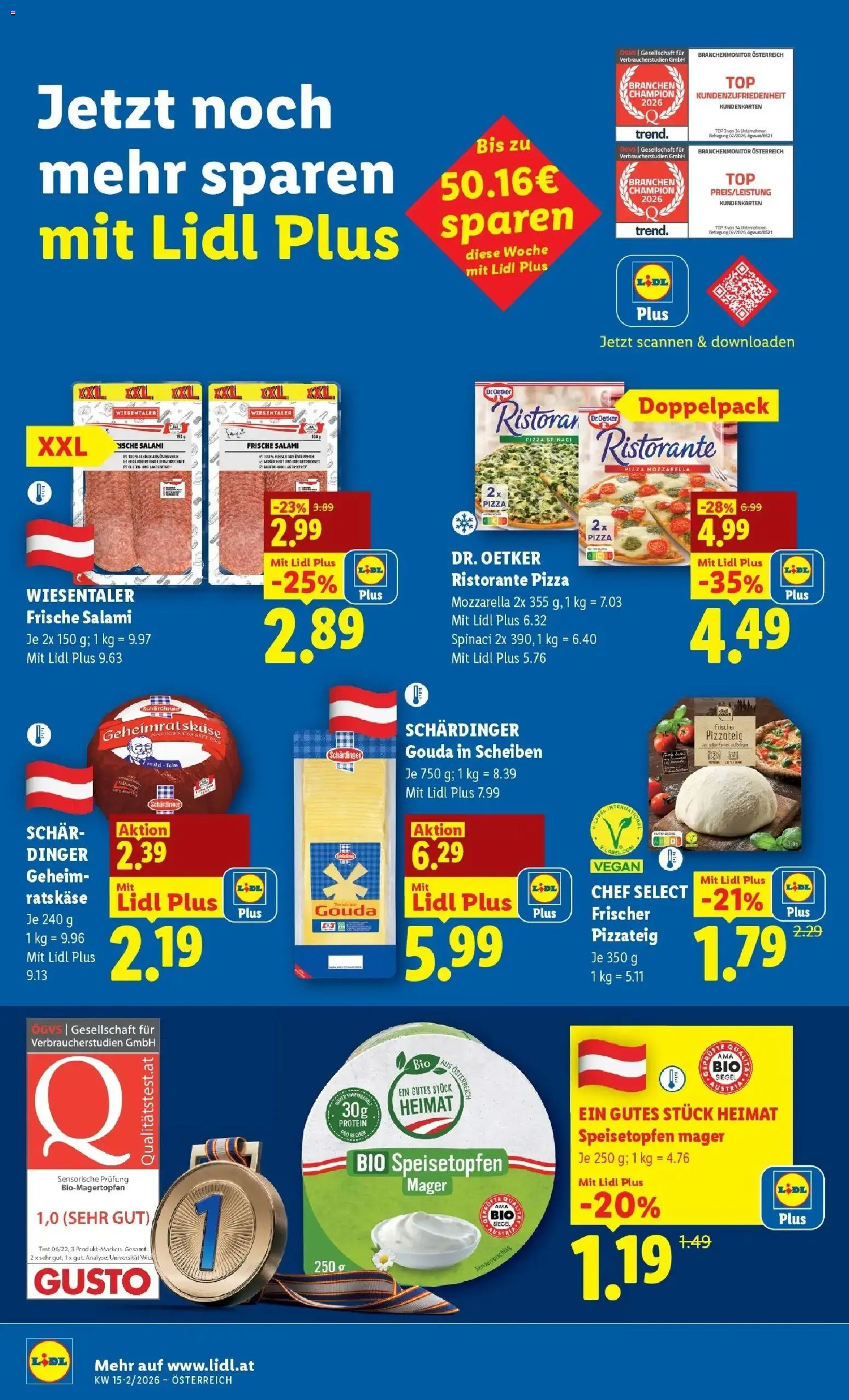 Lidl Flugblatt - Wien, Langenzersdorf, Zwettl gültig ab 08.04.2026 | Seite: 14 | Produkte: Salami, Pizza