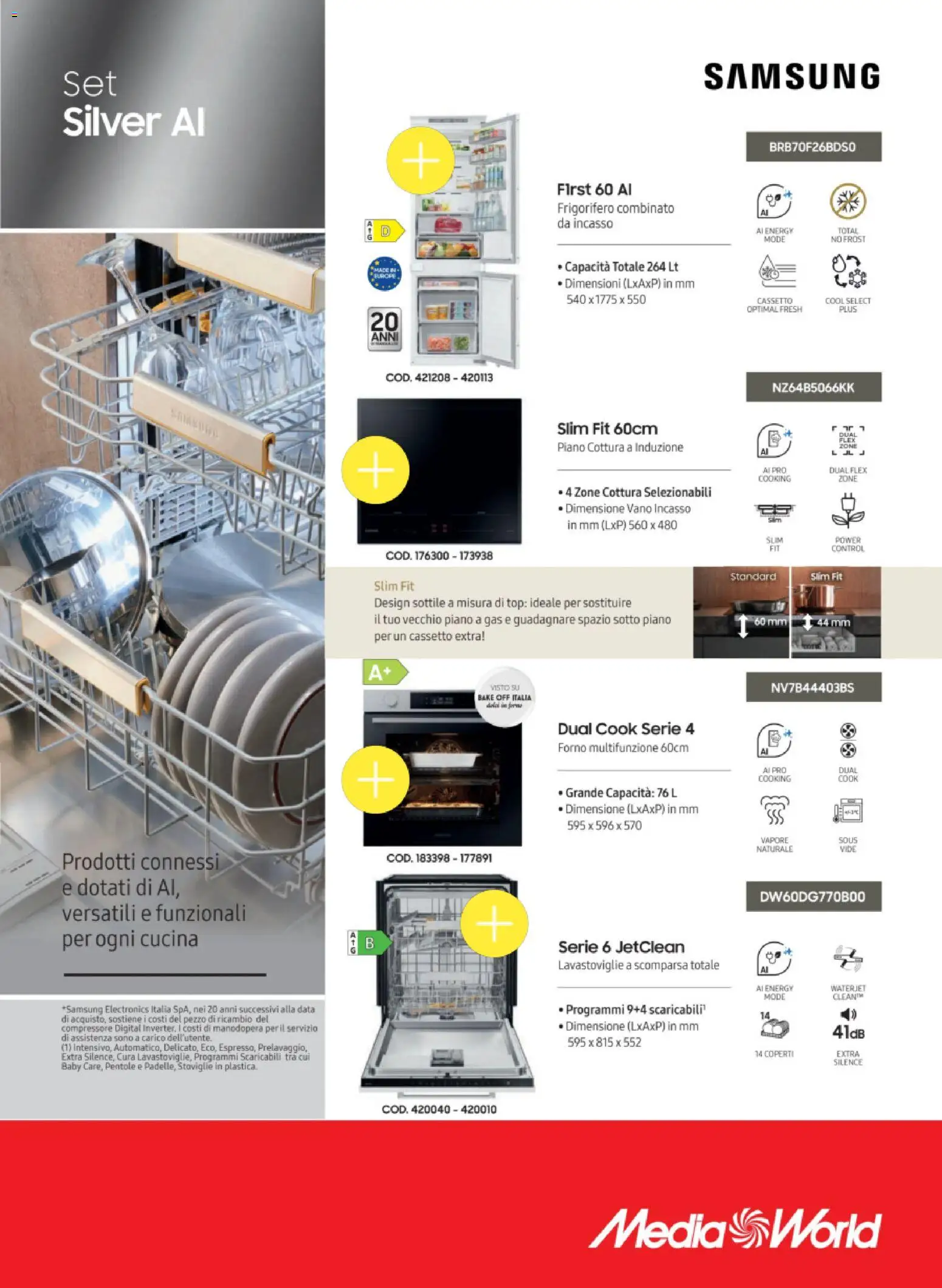 Volantino Media World del 25.11.2025 | Pagina: 19 | Prodotti: Compressore, Top, Piano cottura, Frigorifero combinato