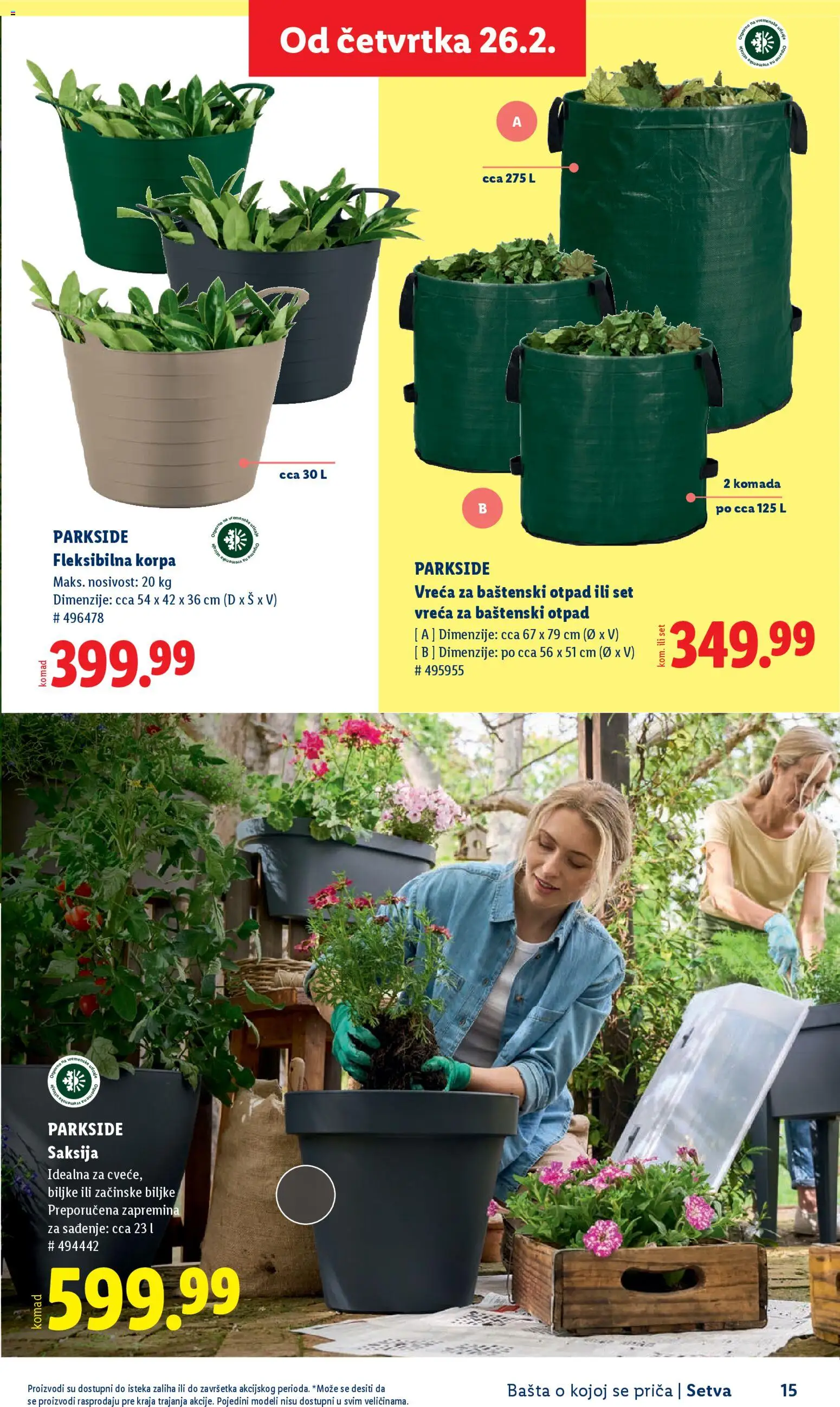 Lidl katalog - važi od 26.02.2026 | Strana: 15 | Proizvode: Parkside, Korpa, Saksija