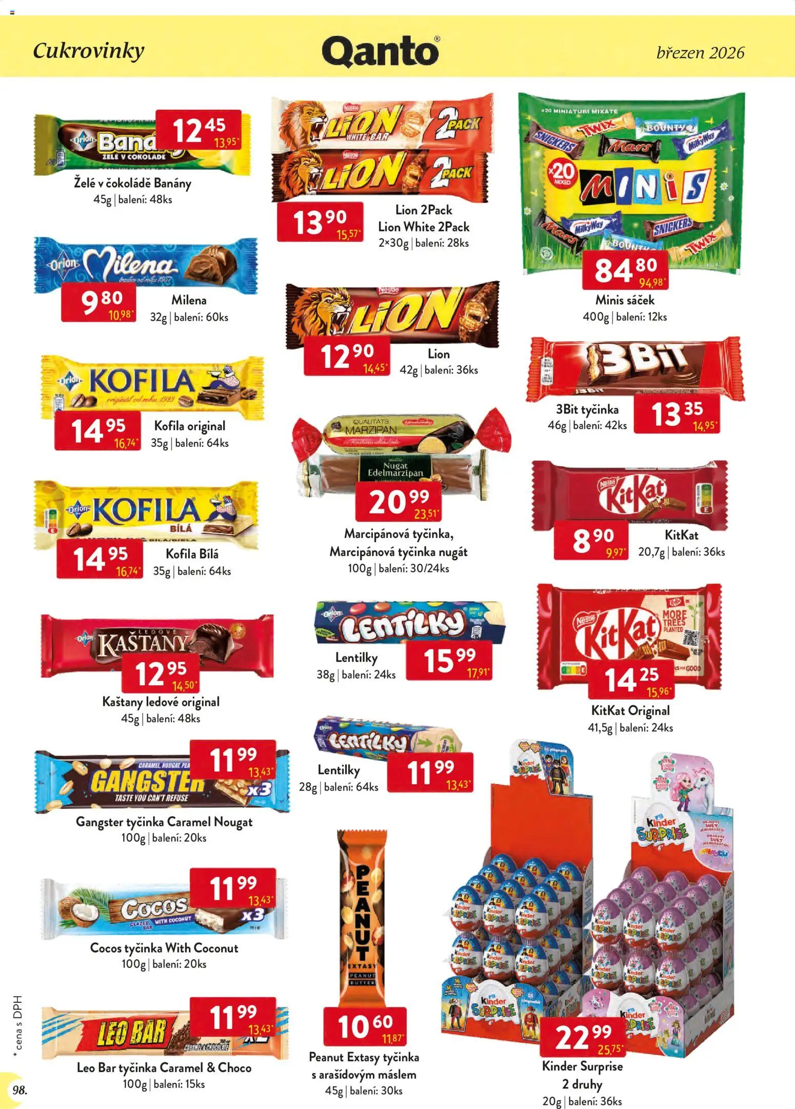 Astur & Qanto leták - Velkoobchod 03/2026 od 01.03.2026 | Strana: 98 | Produkty: Twix, Stan, Lentilky, Sáček