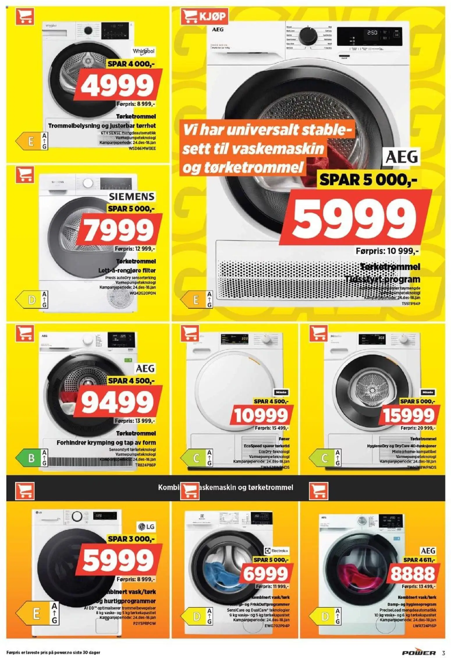 {H1} | Side: 3 | Produkter: Vaskemaskin, Tørketrommel