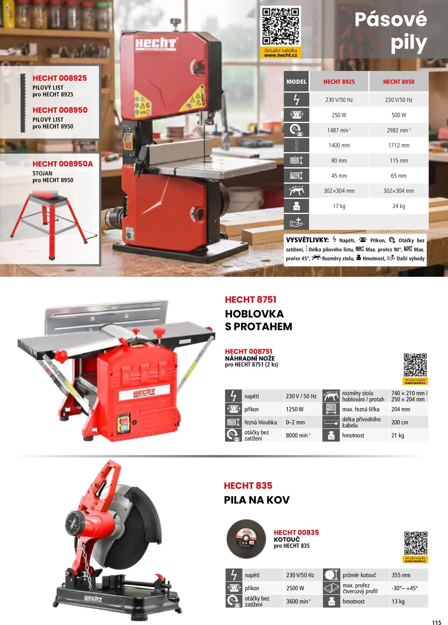 Hecht katalog - Jaro - léto 2026 od 19.02.2026 | Strana: 115 | Produkty: Hecht, Nože, Pila