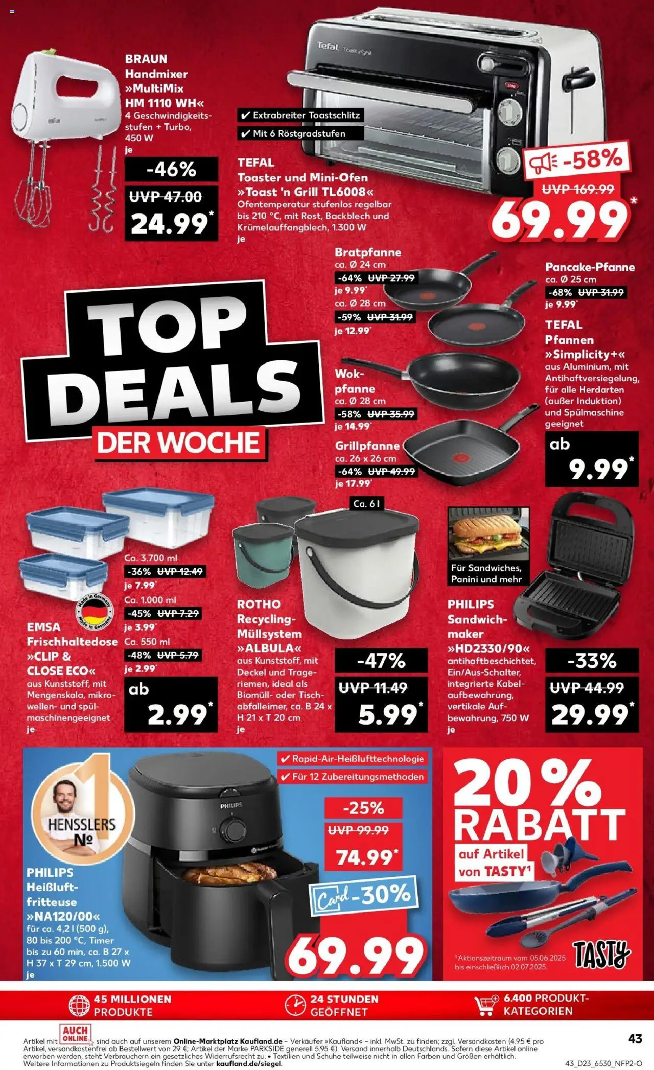Kaufland prospekt Pasewalk	 - gültig ab dem 09.06.2025 | Seite: 58 | Produkte: Toaster, Handmixer, Wok, Heißluftfritteuse