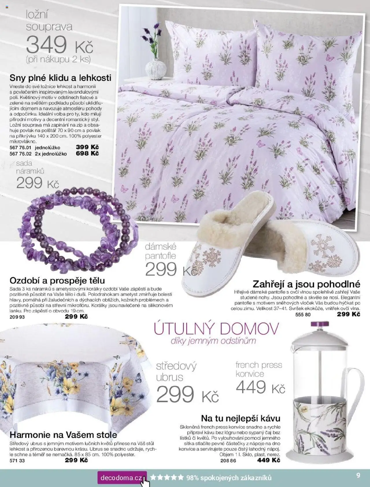 Decodoma katalog Podzim 2025 od 25.08.2025 | Strana: 9 | Produkty: Korálky, Čaj, French press, Polštář