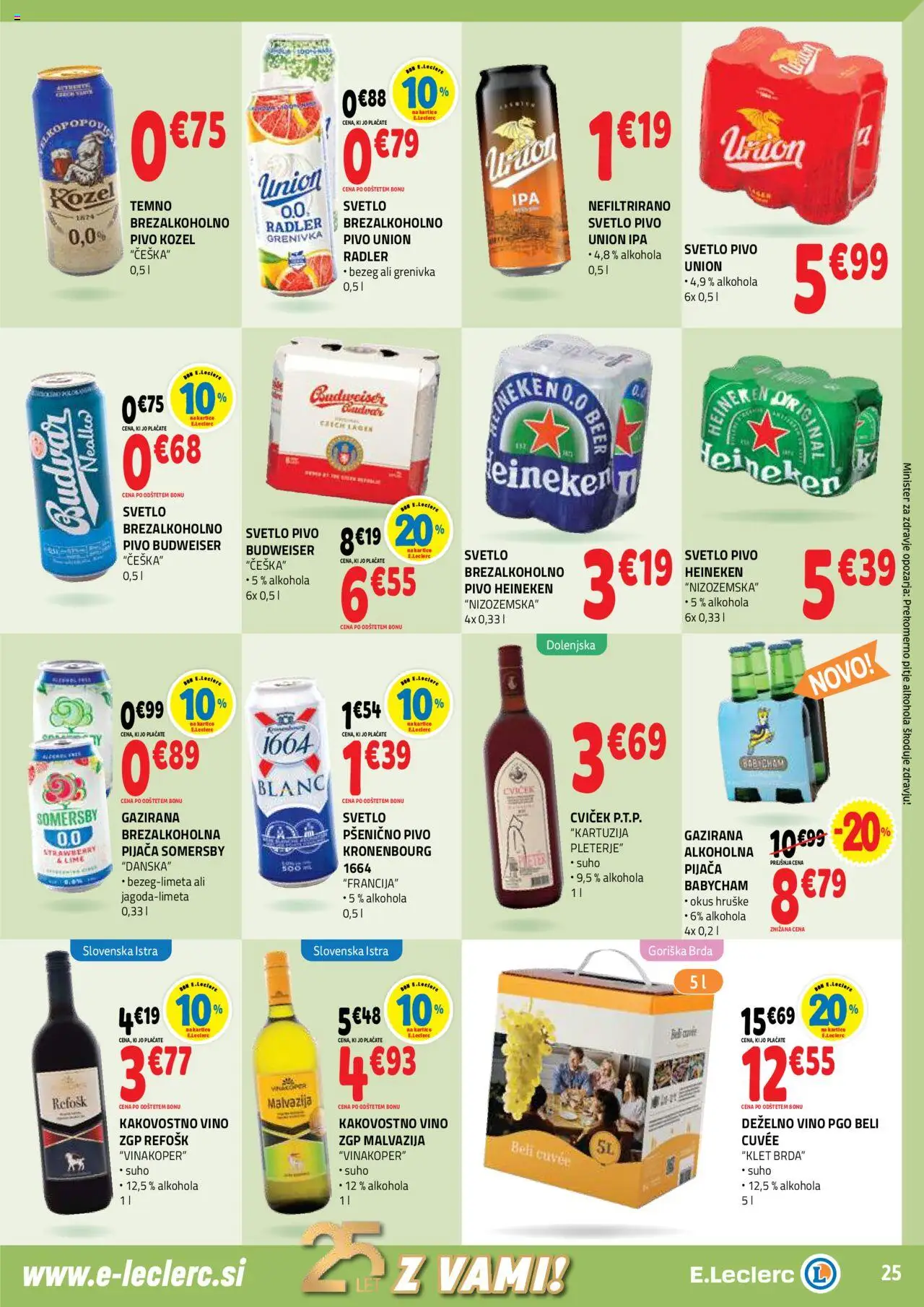 Novi E.leclerc katalog ponudbe – veljaven od 01.10.2025 | Stran: 25 | Izdelki: Falafel, Radler, Pivo, Hruške