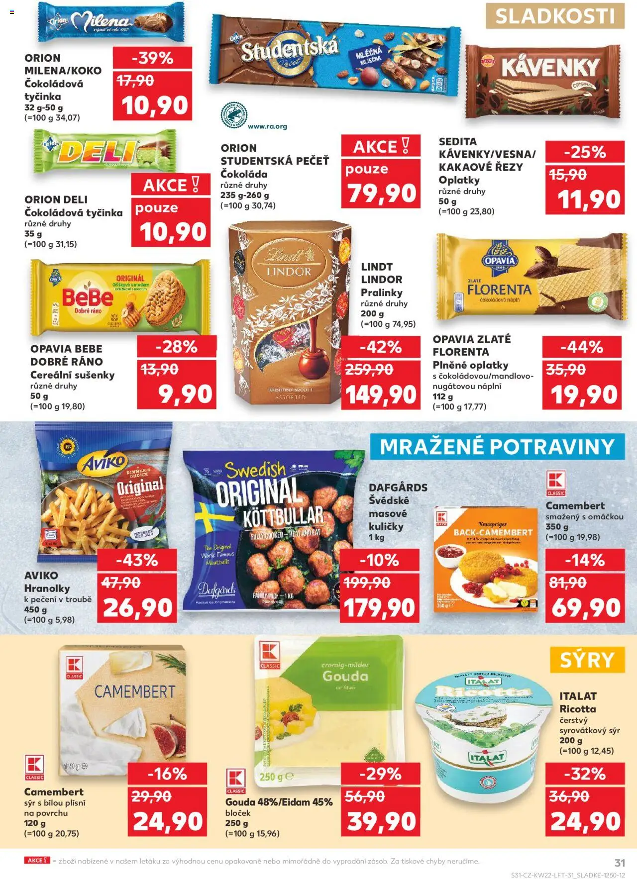Kaufland leták - Praha 4 od 28.05.2025 | Strana: 31 | Produkty: Gouda, Lindt, Sýry, Bebe