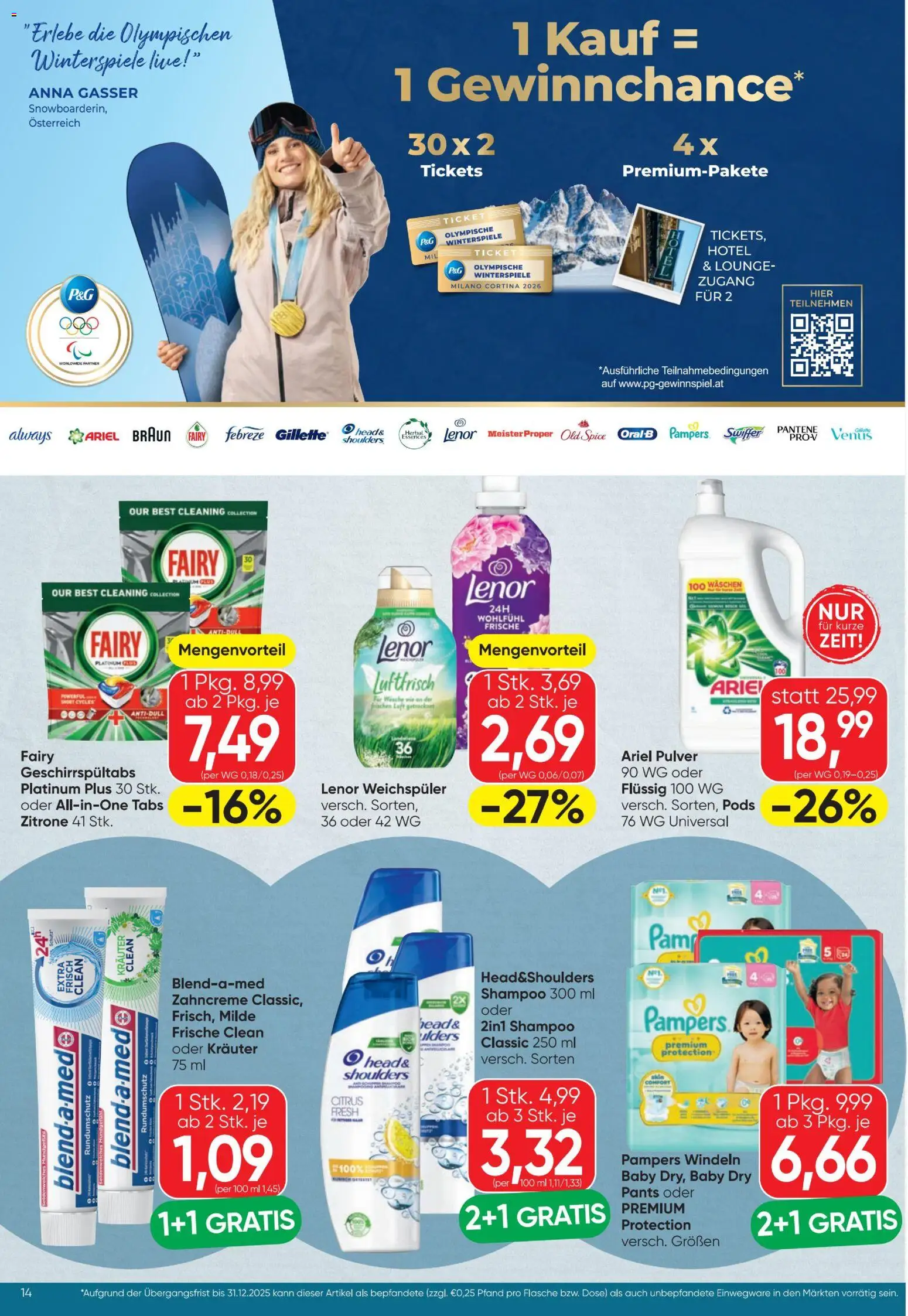 Spar Flugblatt gültig ab 13.11.2025 | Seite: 14 | Produkte: Zitrone, Pampers, Shampoo, Weichspüler