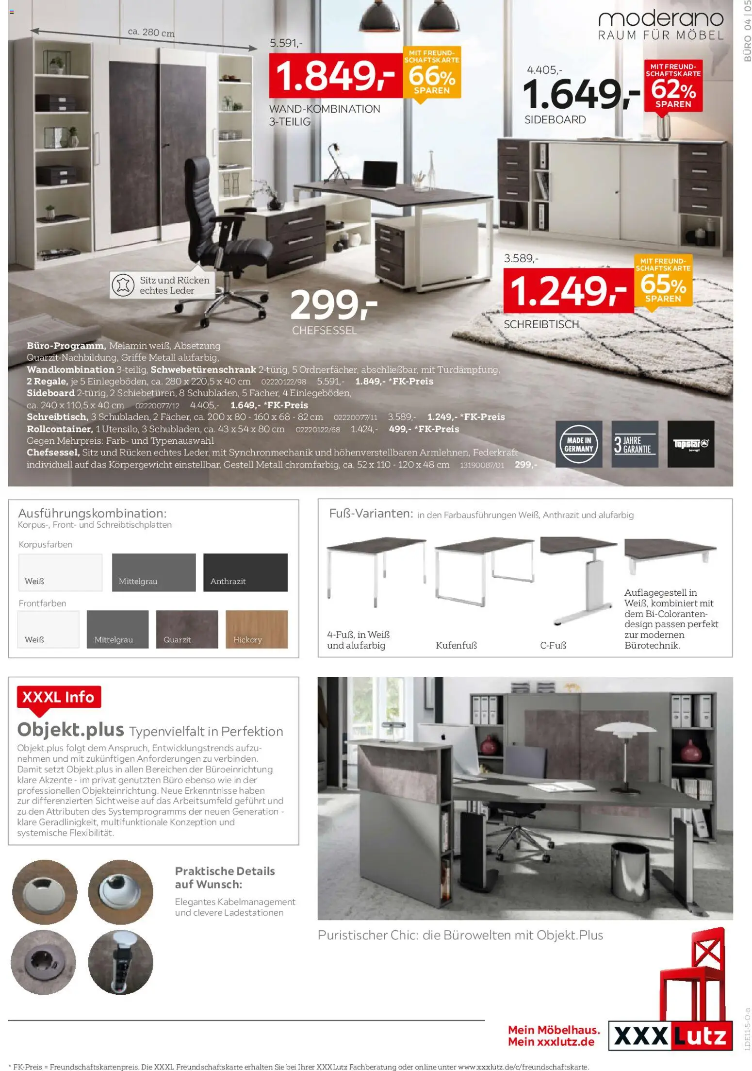 XXXL Lutz Büro Spezial – gültig ab 26.10.2025 | Seite: 5 | Produkte: Sideboard, Schwebetürenschrank, Chefsessel