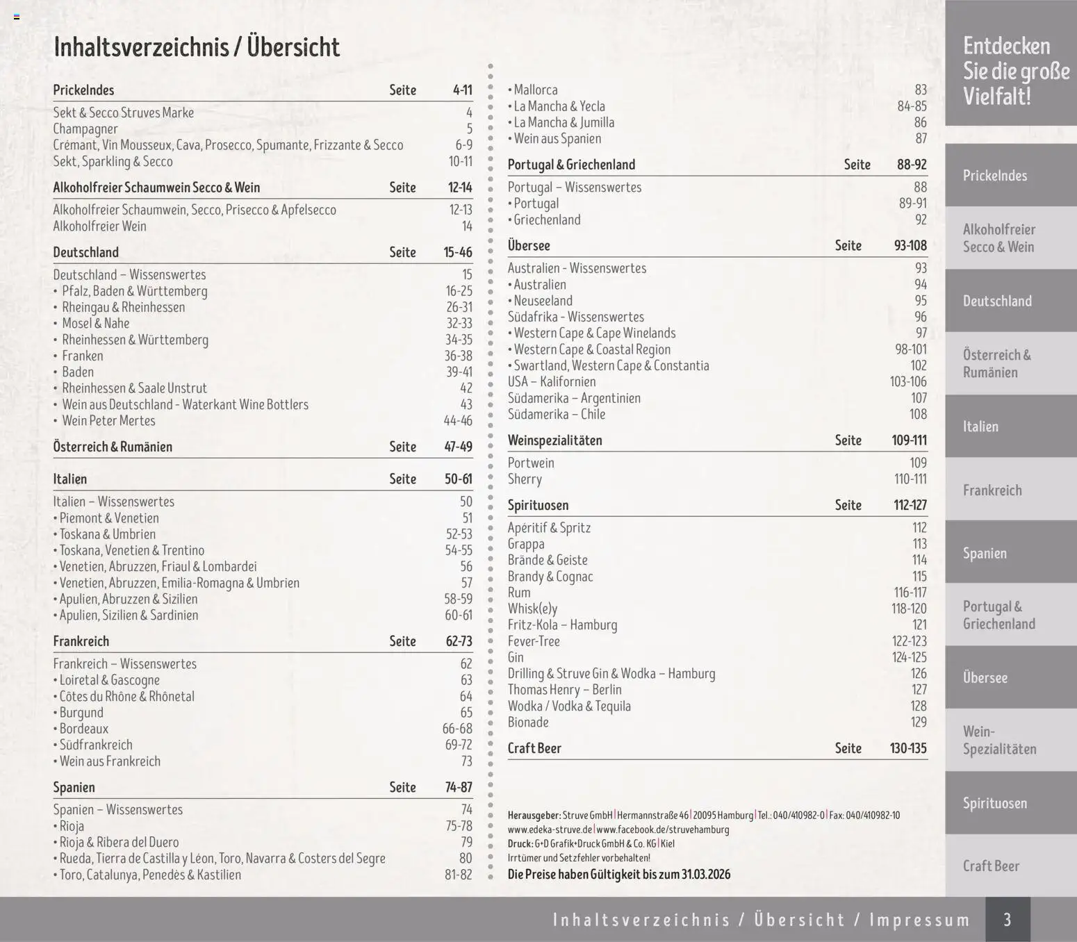 Edeka Struve Wein– und Spirituosen – gültig ab 14.11.2025 | Seite: 3 | Produkte: Sekt, Vodka, Gin, Whiskey