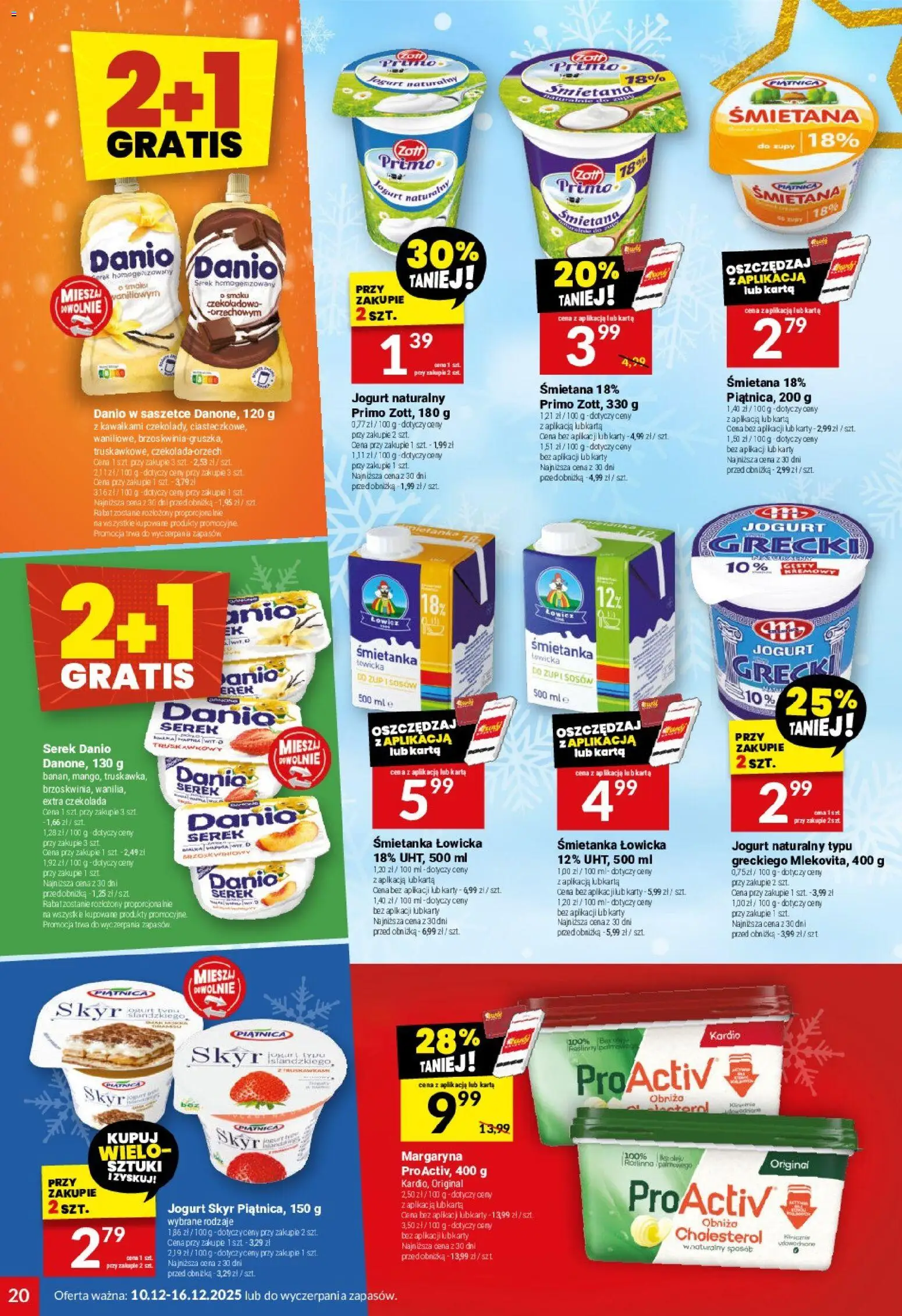 Twój Market Gazetka od 10.12.2025 | Strona: 20 | Produkty: Jogurt naturalny, Margaryna, Jogurt, Skyr
