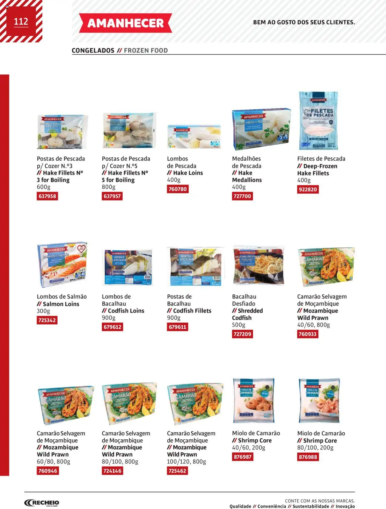 Recheio AS NOSSAS MARCAS │ válido de 19.12.2023 | Página: 112 | Produtos: Bacalhau, Pescada, Camarão, Salmão