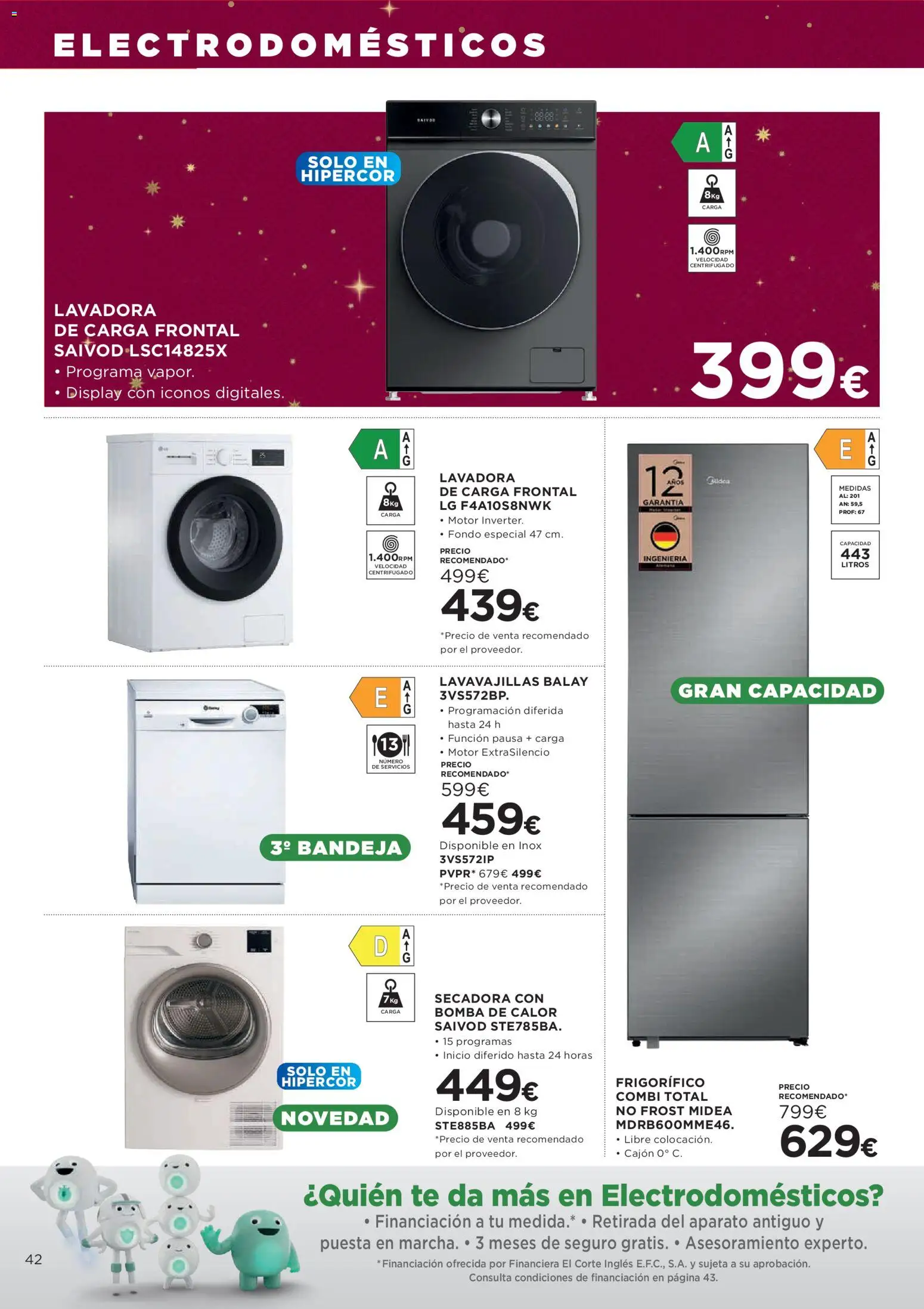 Hipercor catálogo │ válido desde el 20.11.2025 | Página: 55 | Productos: Té, Lavadora, Secadora, Bandeja