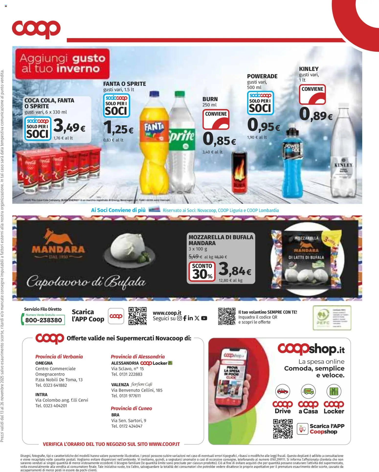 Volantino COOP del 13.11.2025 | Pagina: 24 | Prodotti: Tè, Mozzarella, Latte, Fanta