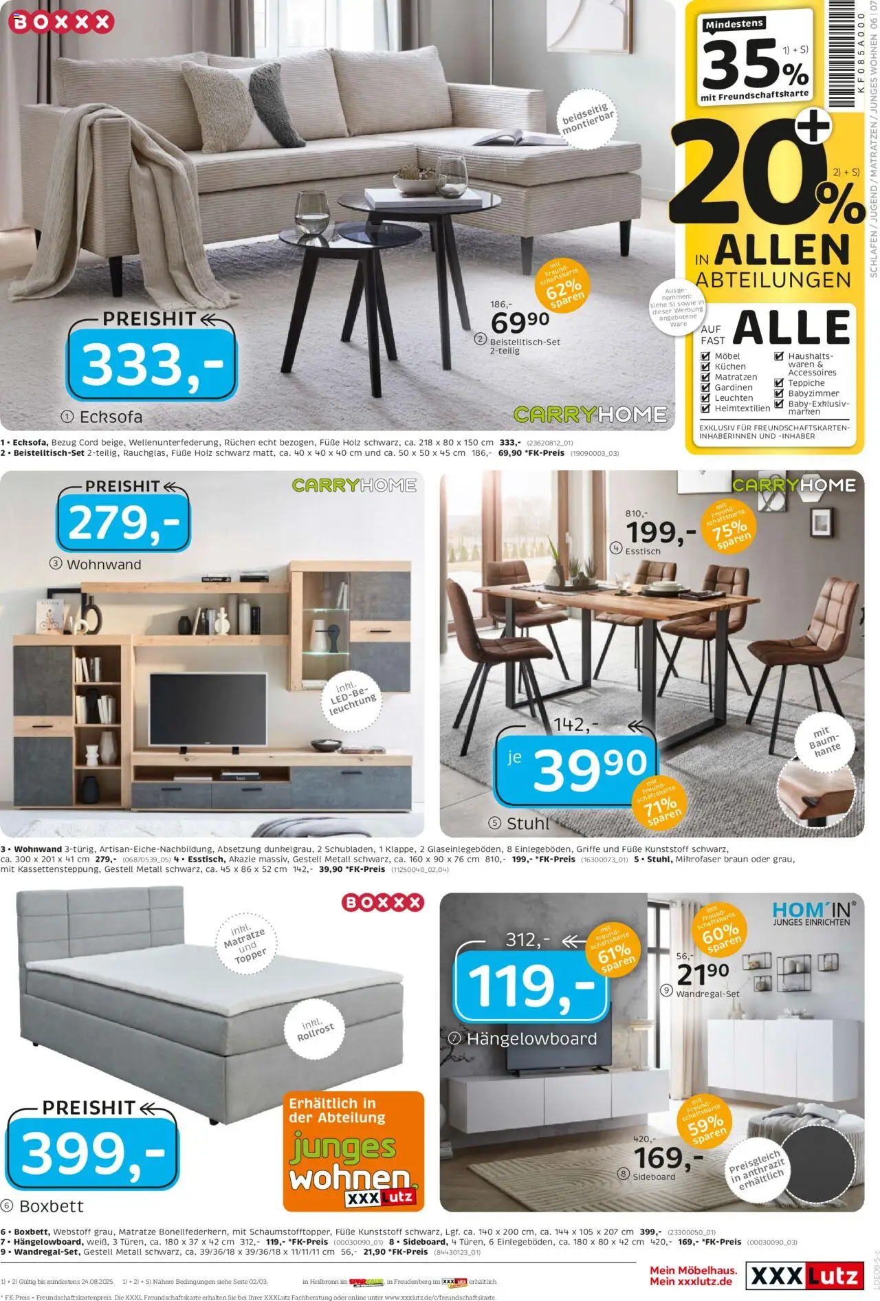 XXXL Lutz Prospekt 	 - gültig ab dem 11.08.2025 | Seite: 7 | Produkte: Wohnwand, Esstisch, Stuhl, Kuchen