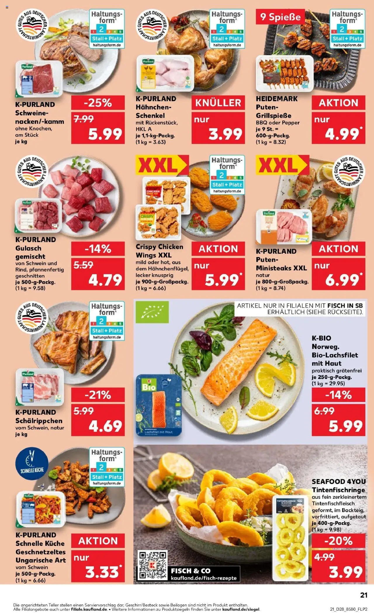 Kaufland prospekt Mannheim	 - gültig ab dem 09.07.2025 | Seite: 21 | Produkte: Küche, Spieße, Fisch, Gulasch