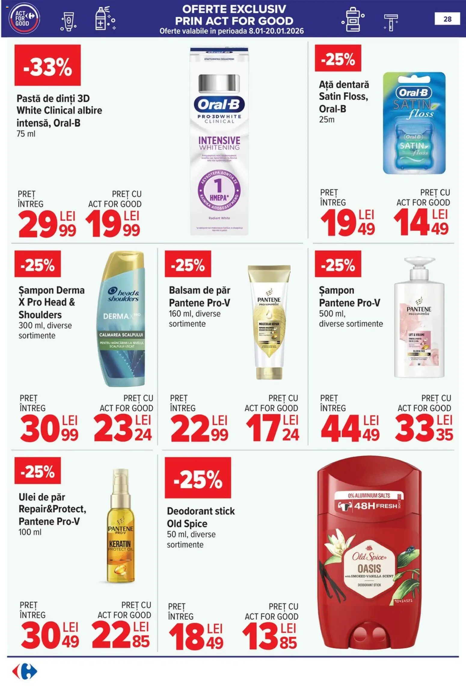 Noul catalog Carrefour – valabil de la 14.01.2026 | Pagină: 30 | Produse: Ață dentară, Balsam, Ulei, Pastă de dinți