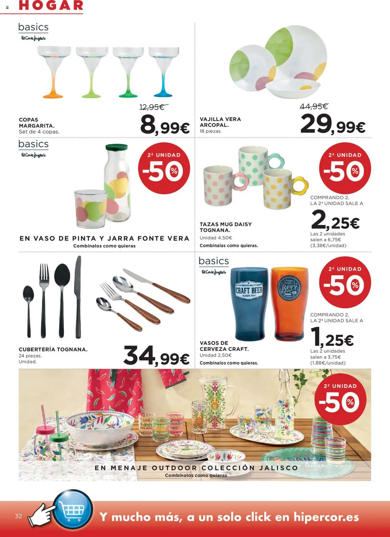 Hipercor catálogo │ válido desde el 19.06.2025 | Página: 37 | Productos: Cerveza, Vasos, Βρεφικό κρεβάτι, Cubertería