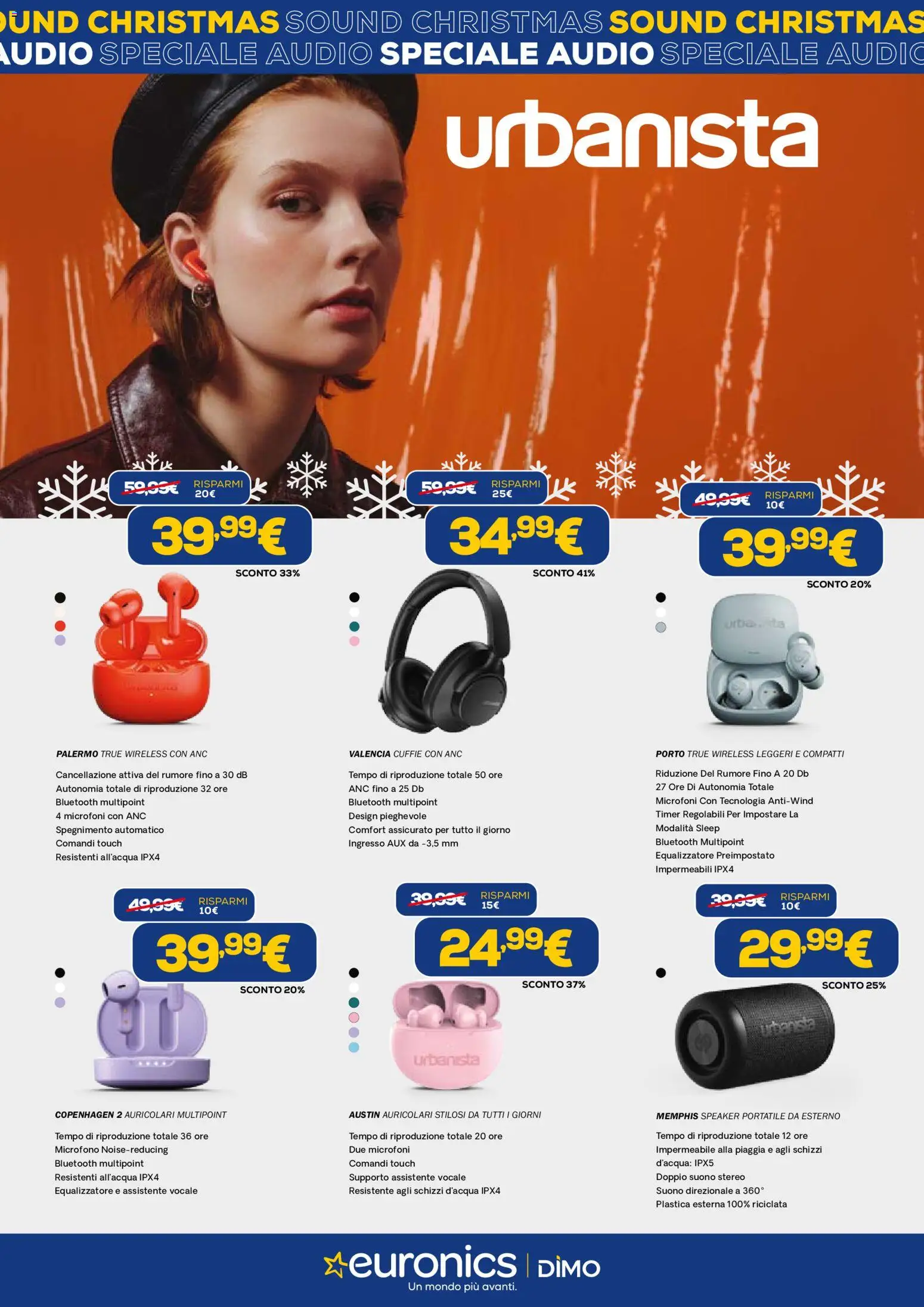 Volantino Euronics del 04.12.2025 | Pagina: 9 | Prodotti: Auricolari, Audio, Cuffie, Microfono