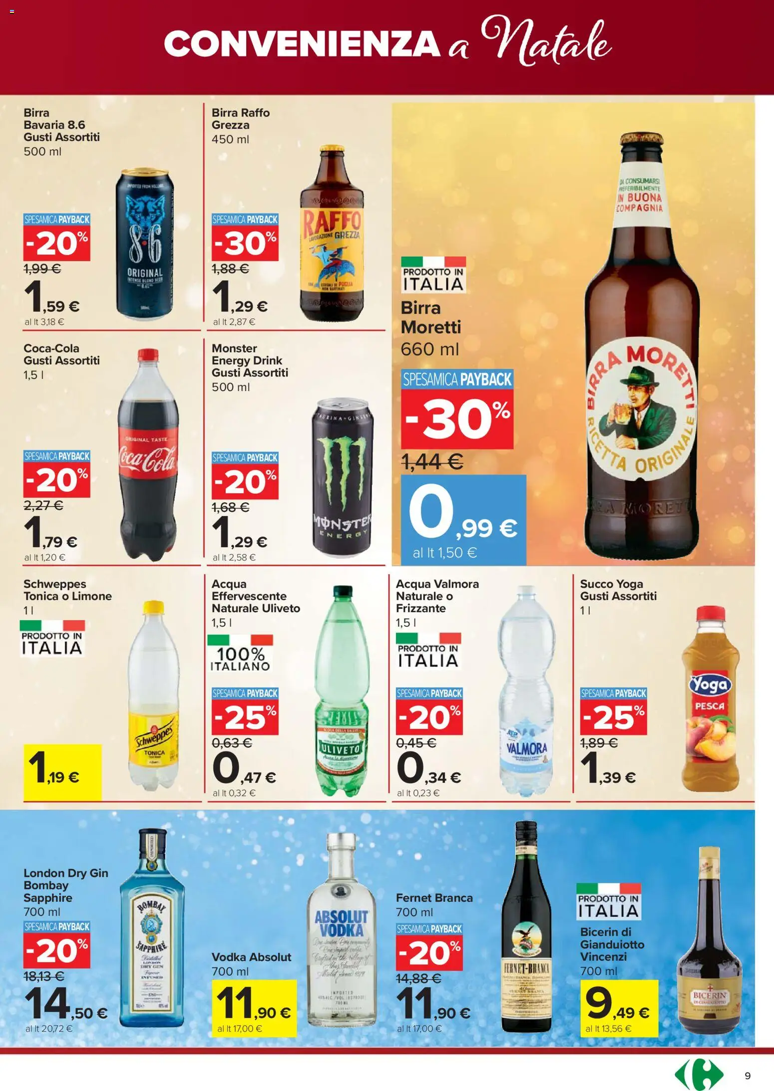 Volantino Carrefour del 18.12.2025 | Pagina: 9 | Prodotti: Succo, Gin, Limone, Pesca