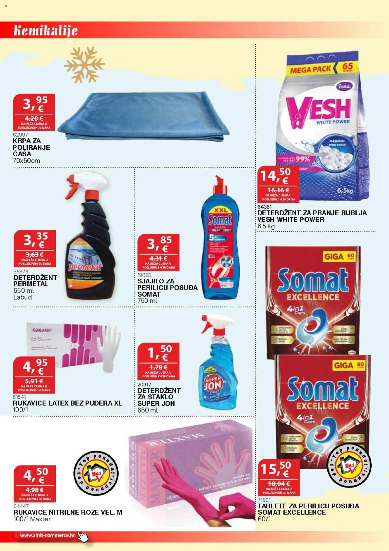 Smit Commerce katalog | vrijedi od 15.12.2025 | Stranica: 2 | Proizvodi: Deterdžent za pranje rublja, Tablete za perilicu posuđa, Rukavice, Somat