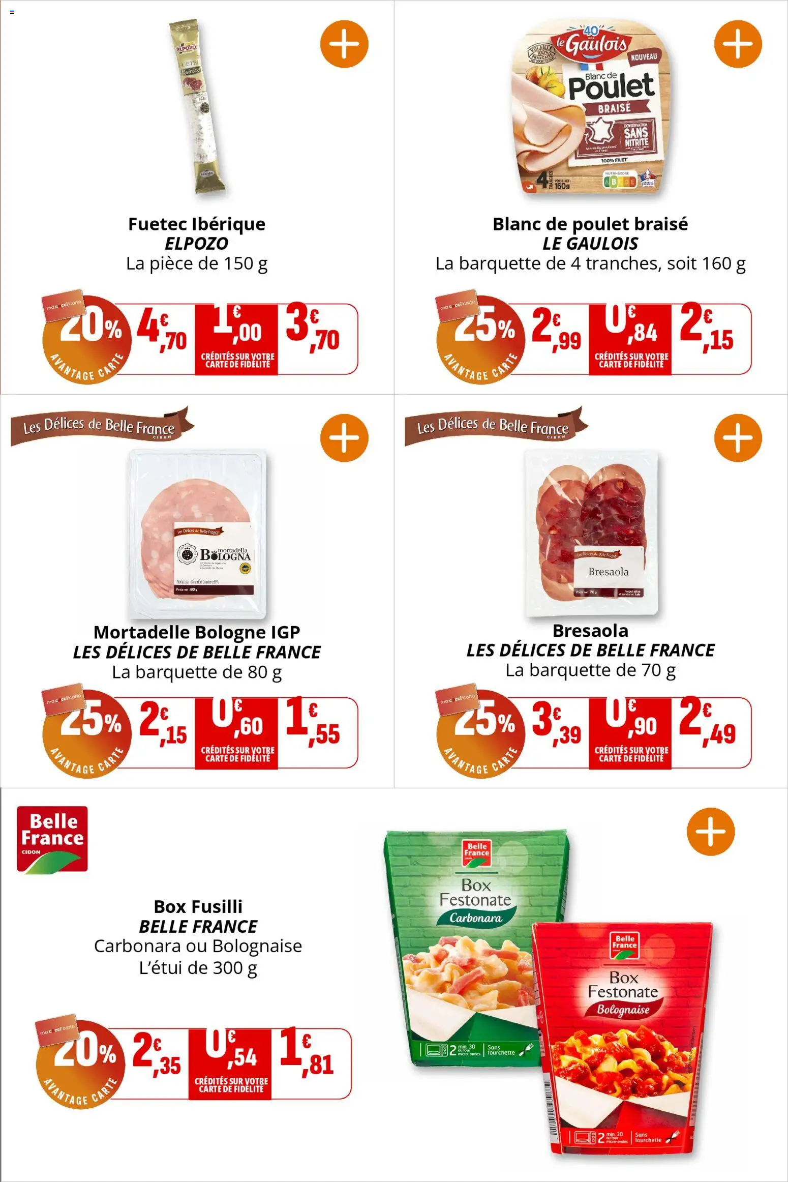 {H1} | Page: 8 | Produits: Fusilli, Four