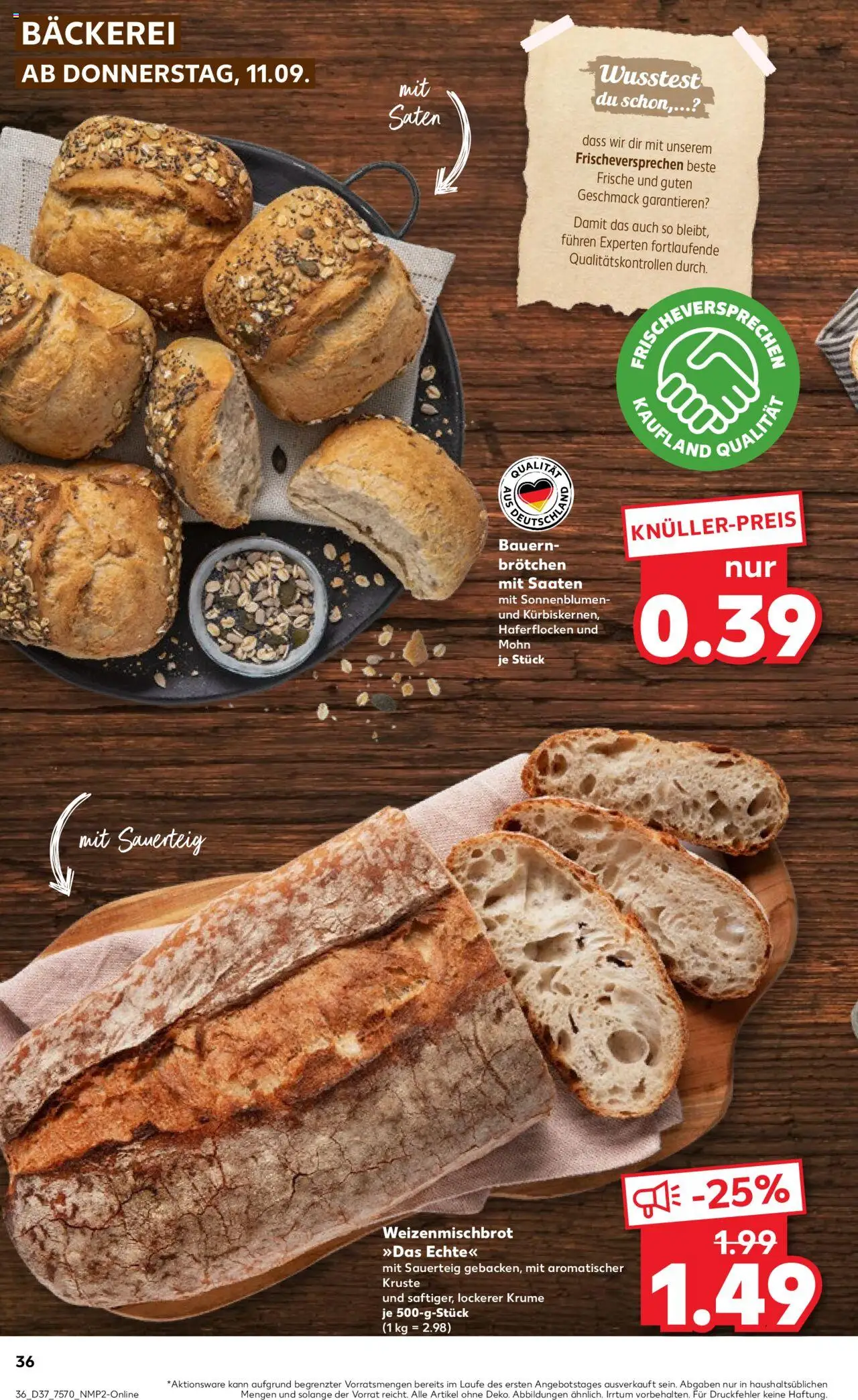 Kaufland prospekt Bremen	 – gültig ab 14.09.2025 | Seite: 36 | Produkte: Bäckerei