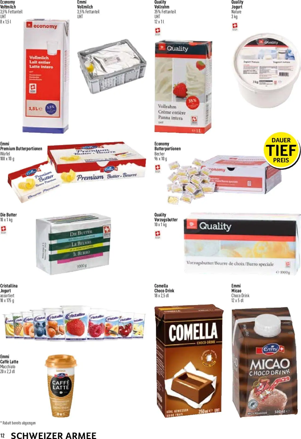 Prodega Aktionen Schweizer Armee ab 15.04.2025 | Seite: 12 | Produkte: Butter, Creme