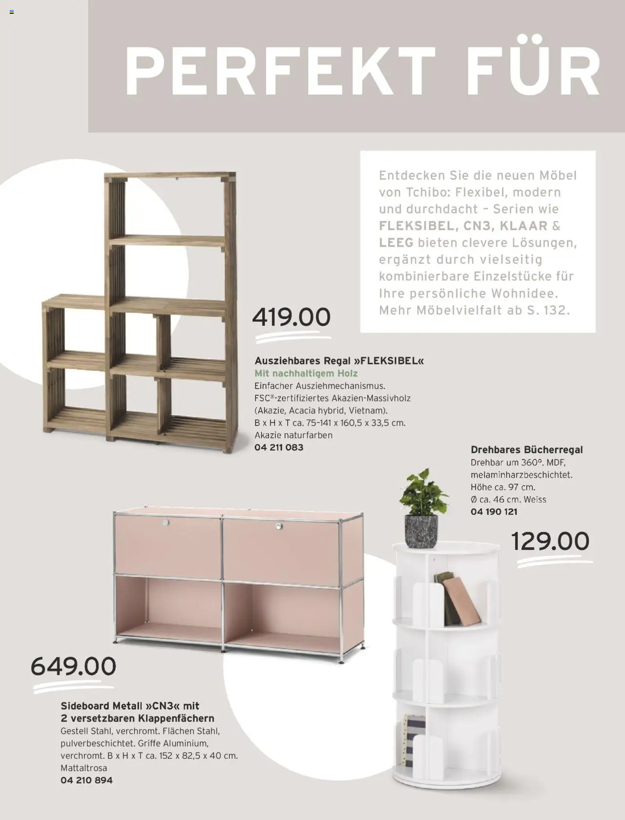 Tchibo Aktionen – gültig ab 10.10.2025 | Seite: 4 | Produkte: Regal, Sideboard, Bücherregal