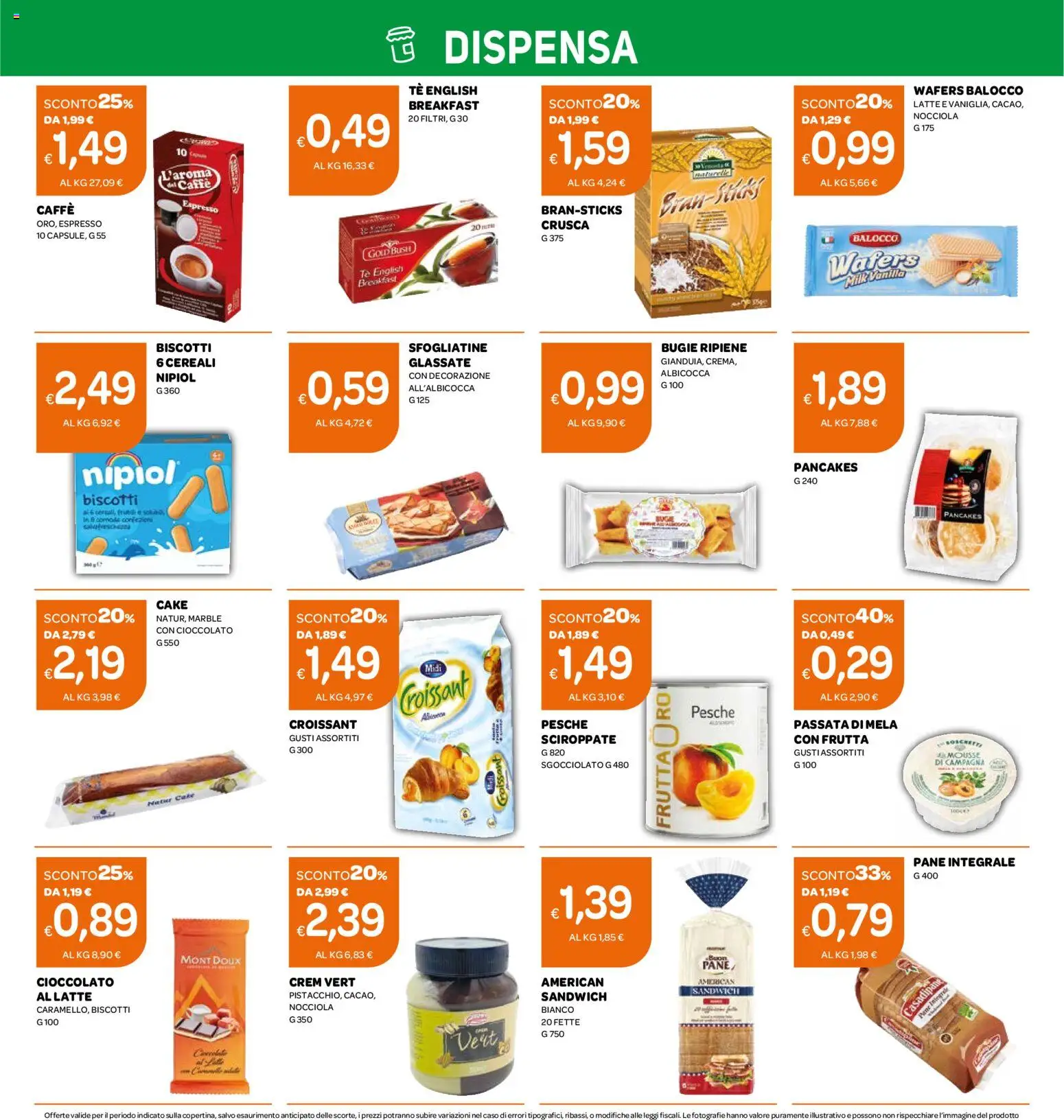 Volantino Ekom del 13.01.2026 | Pagina: 2 | Prodotti: Cioccolato, Biscotti, Frutta, Latte