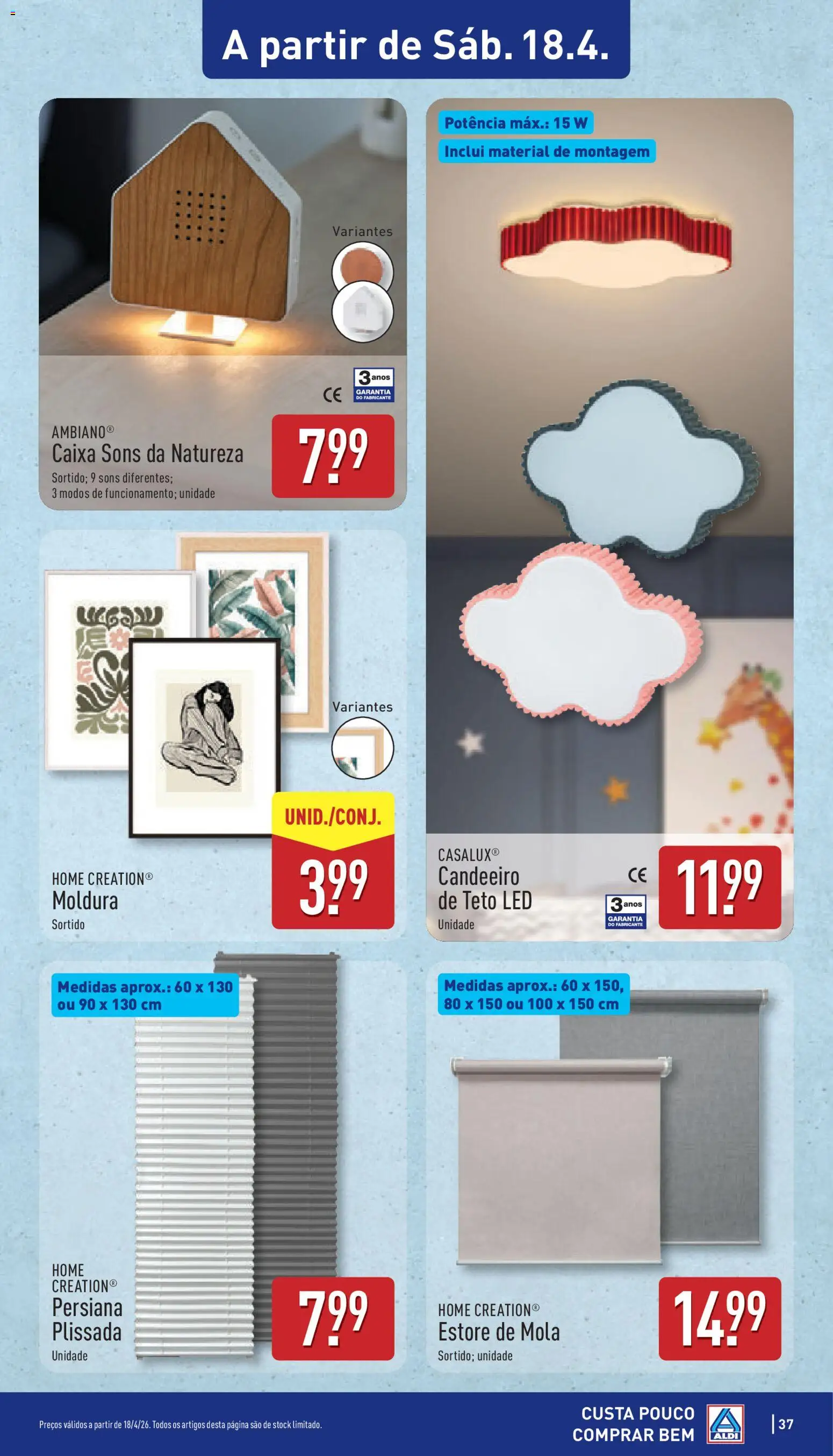 Aldi folheto │ válido de 13.04.2026 | Página: 37 | Produtos: Candeeiro, Moldura, Caixa