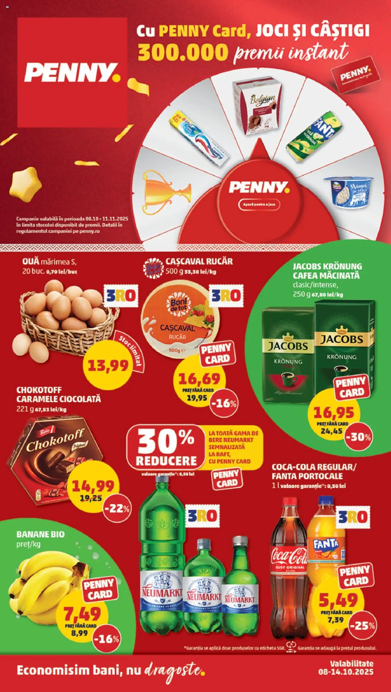 Noul catalog PENNY – valabil de la 08.10.2025 | Pagină: 1 | Produse: Şerit ödül, Cașcaval, Köpek çiti, Ciocolată
