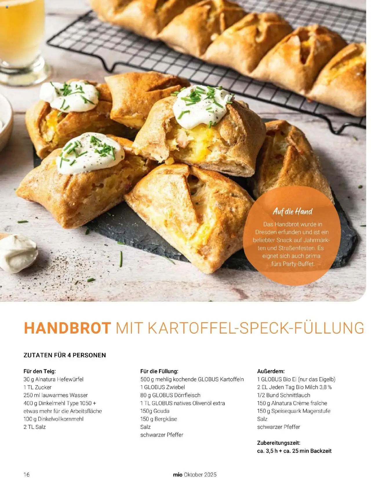 Globus Mio Magazin – gültig ab 01.10.2025 | Seite: 16 | Produkte: Creme, Kartoffeln, Zucker, Speisequark