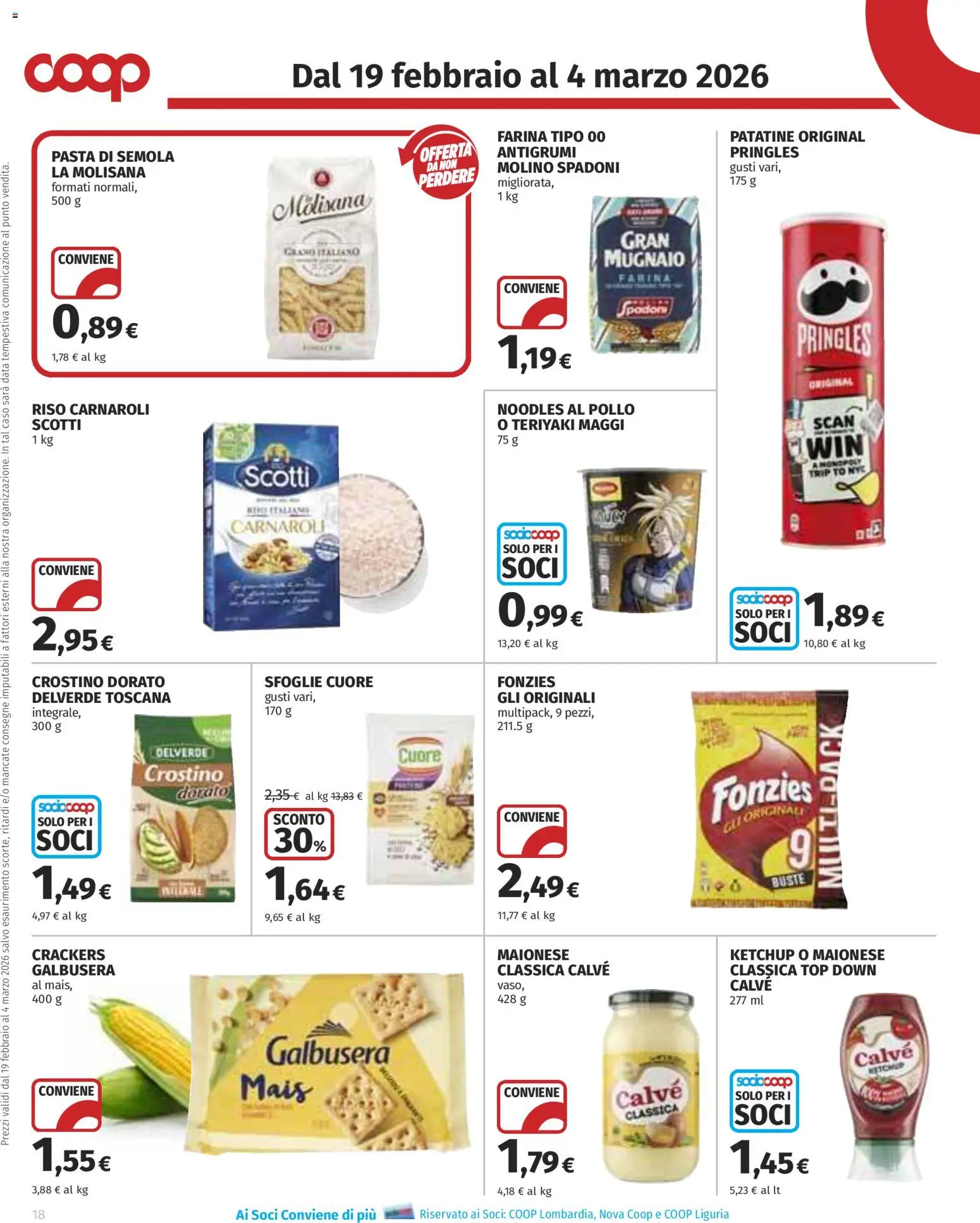 Volantino COOP del 19.02.2026 | Pagina: 18 | Prodotti: Riso Carnaroli, Riso, Maionese, Data