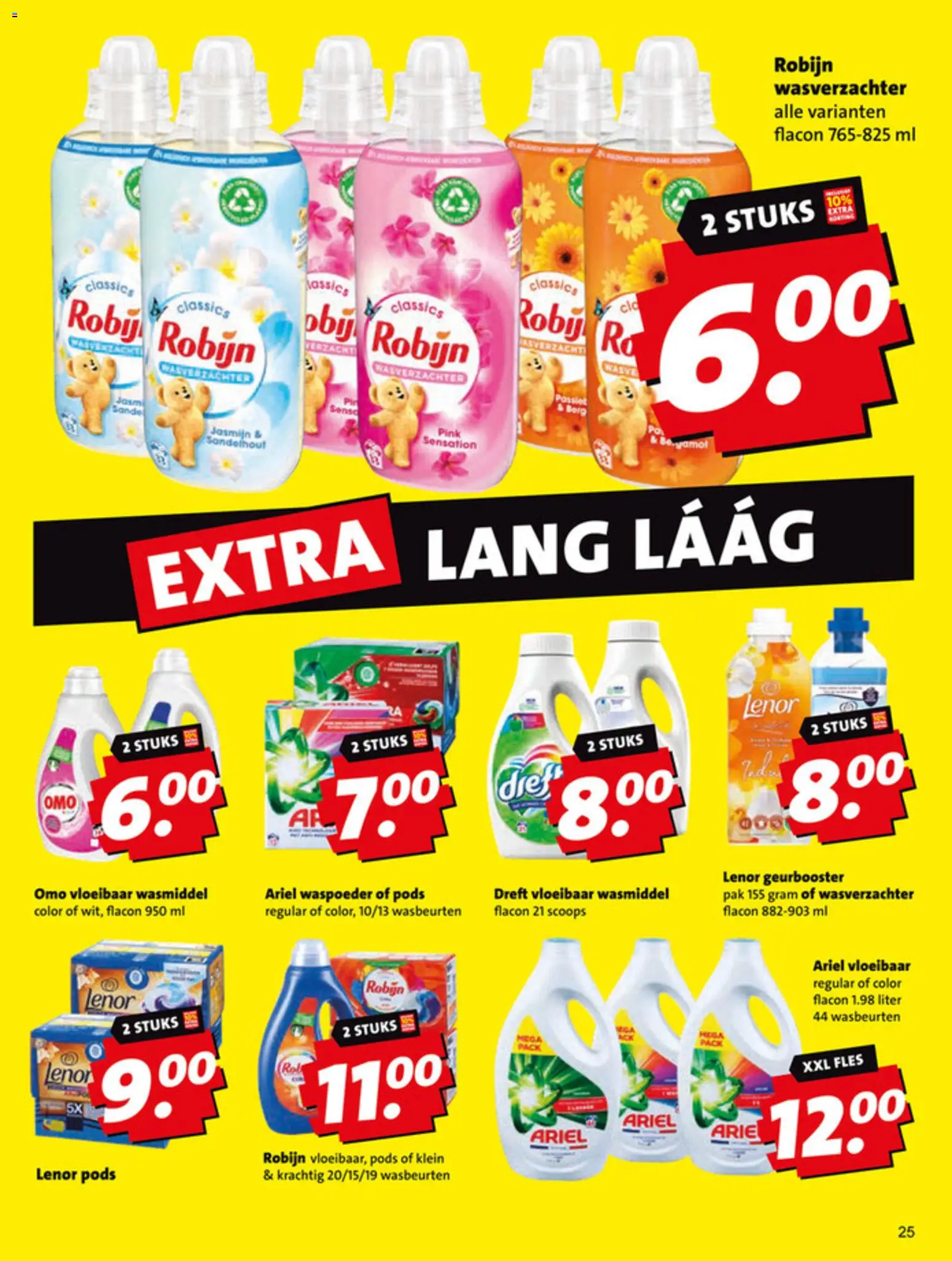 {H1} | Pagina: 25 | Producten: Wasmiddel, Wasverzachter, Robijn, Fles