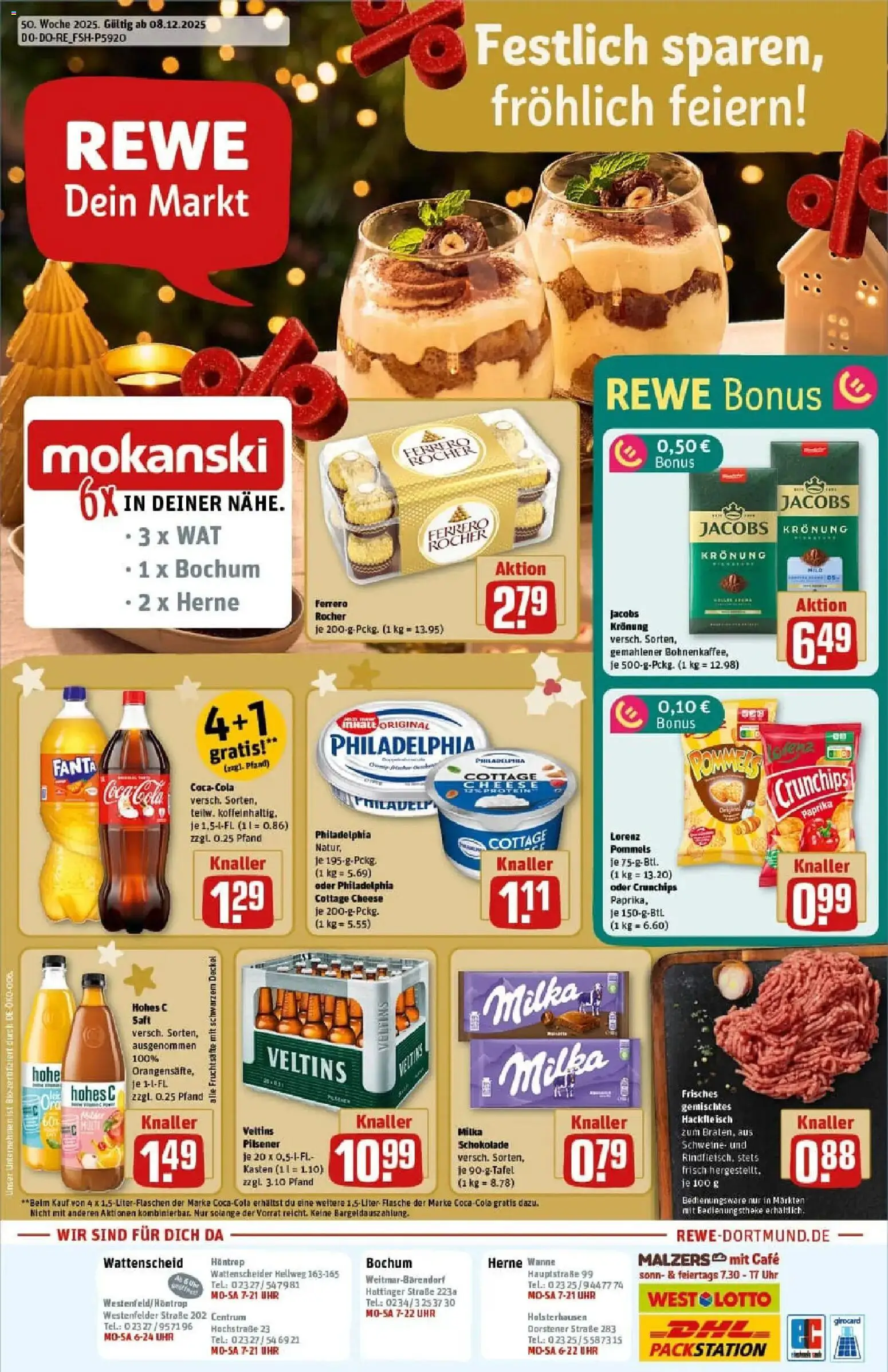 Rewe prospekt Herne	 – gültig ab 07.12.2025 | Seite: 1 | Produkte: Fanta, Milka schokolade, Philadelphia, Saft