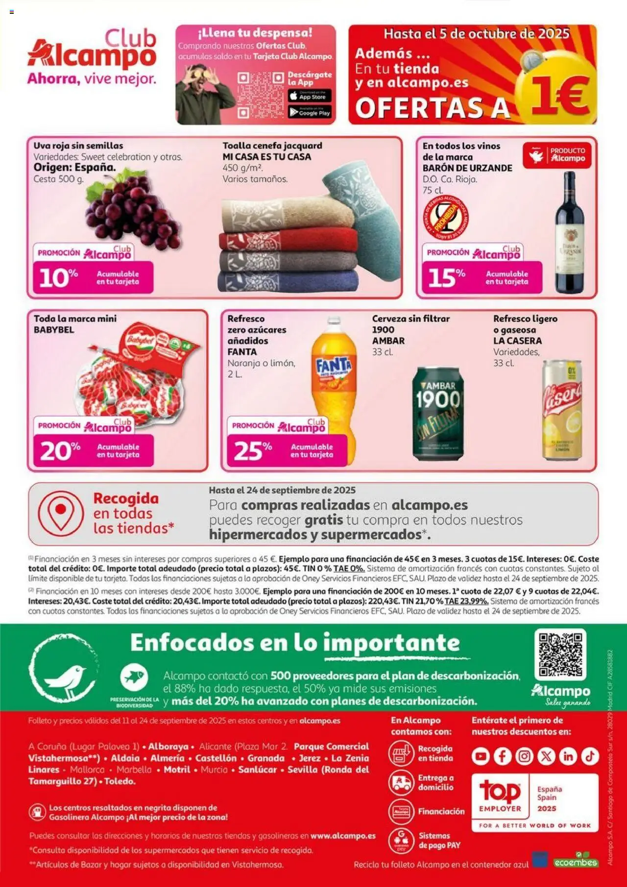 Alcampo - HG Nacional  │ válido desde el 11.09.2025 | Página: 32 | Productos: Cerveza, Gaseosa, Cesta