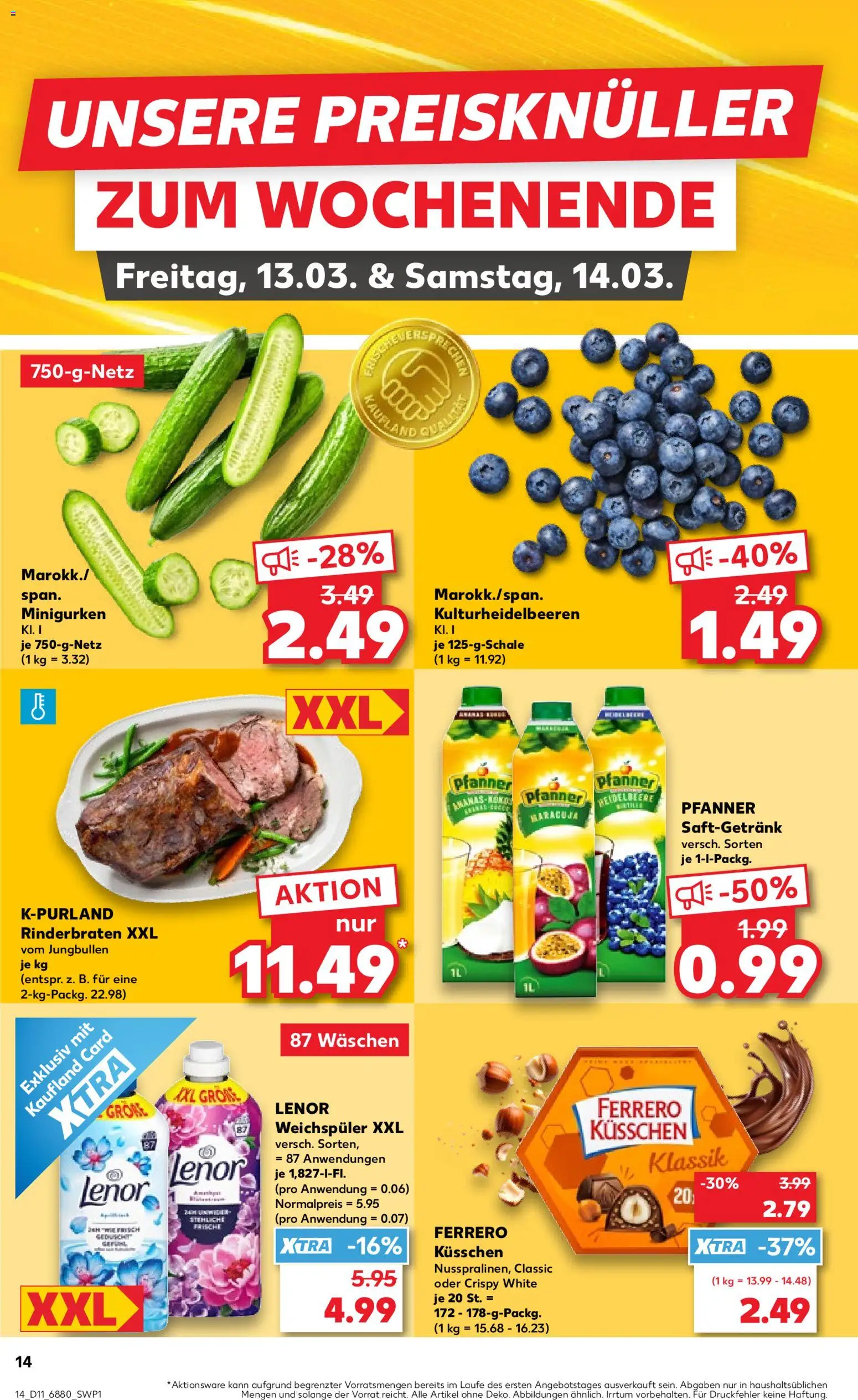 Kaufland Prospekt Völklingen	 – gültig ab 12.03.2026 | Seite: 14 | Produkte: Lenor, Rinderbraten, Weichspüler