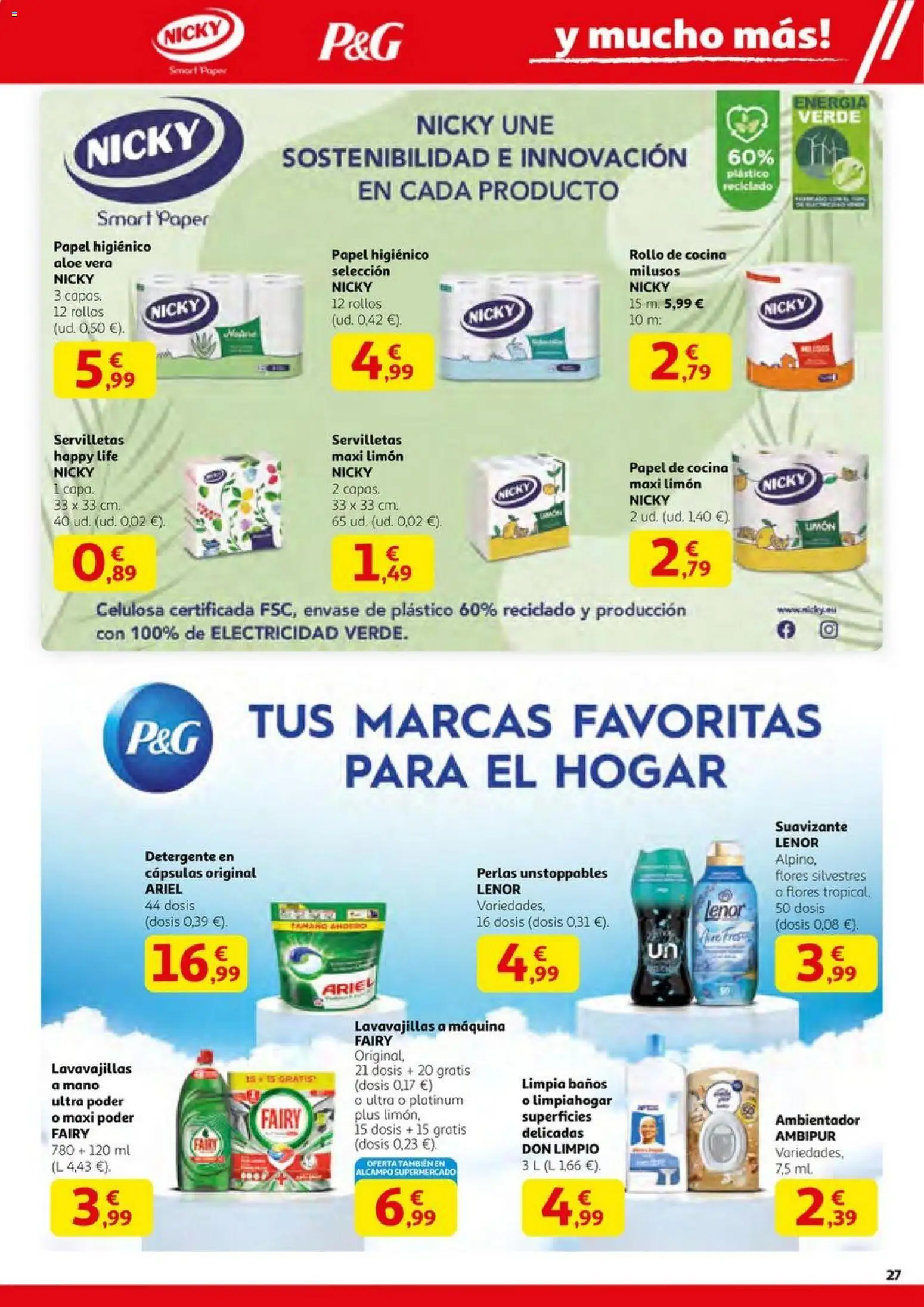 Alcampo - HG Pio XII Unificado  │ válido desde el 23.10.2025 | Página: 27 | Productos: Detergente, Suavizante, Cocina, Lavavajillas