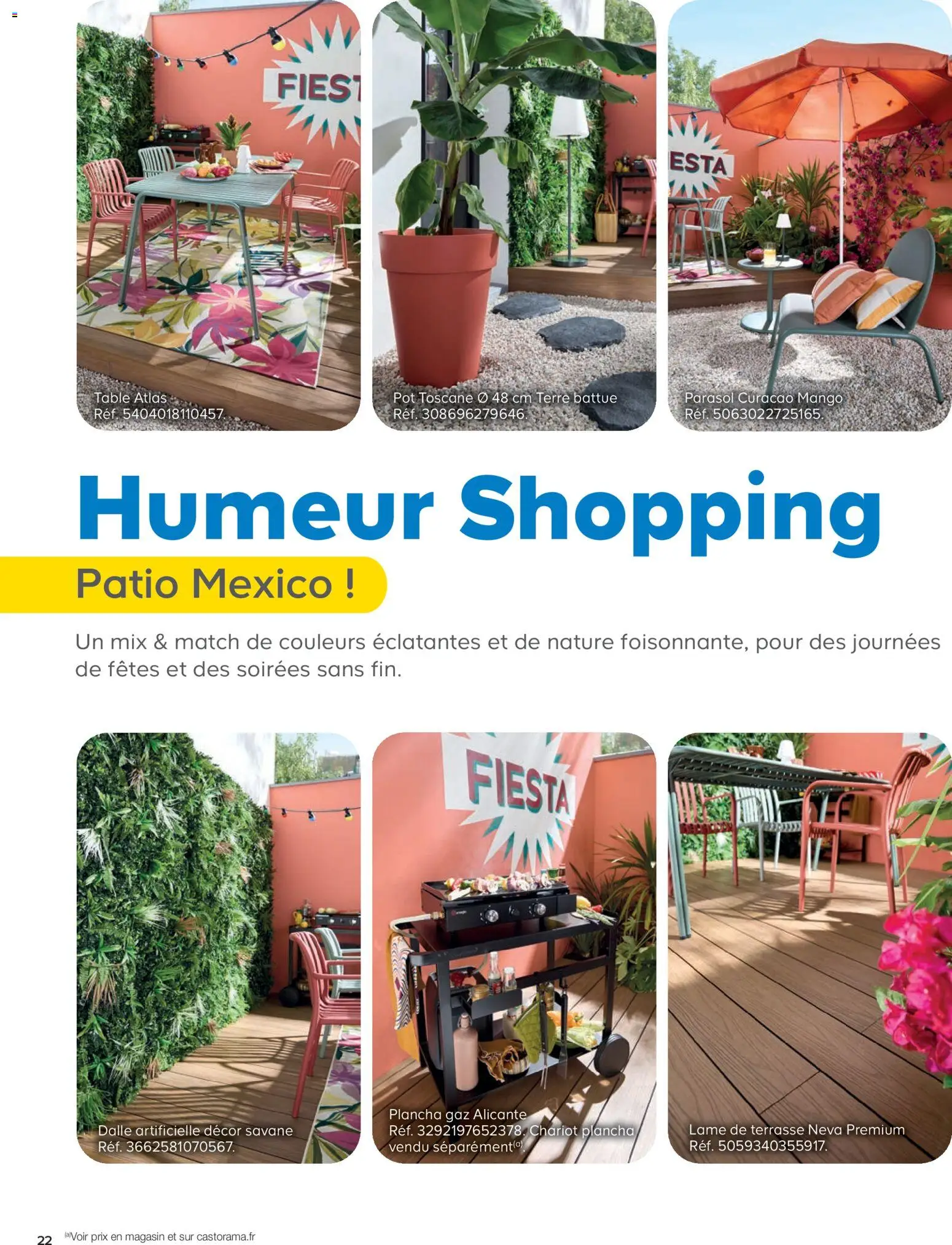 {H1} | Page: 22 | Produits: Plancha, Table, Parasol