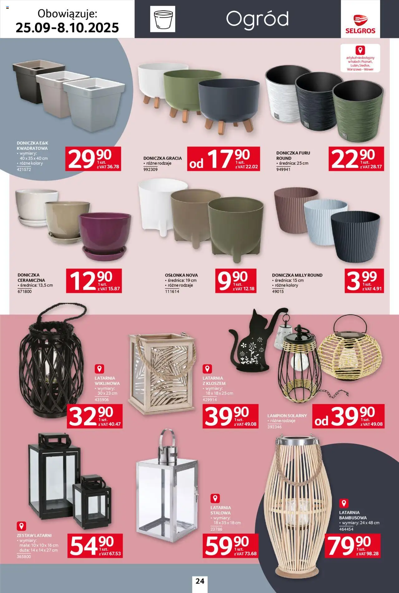 Selgros cash&carry Gazetka - Home&Deco od 25.09.2025 | Strona: 24 | Produkty: Doniczka